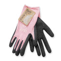 3 Pairs Qear Pink Lady Gardening Work Gloves for Men and Women, Latex Rubber Palm Coated, Anti-slip, Abrasion, Snug Fit (Medium)