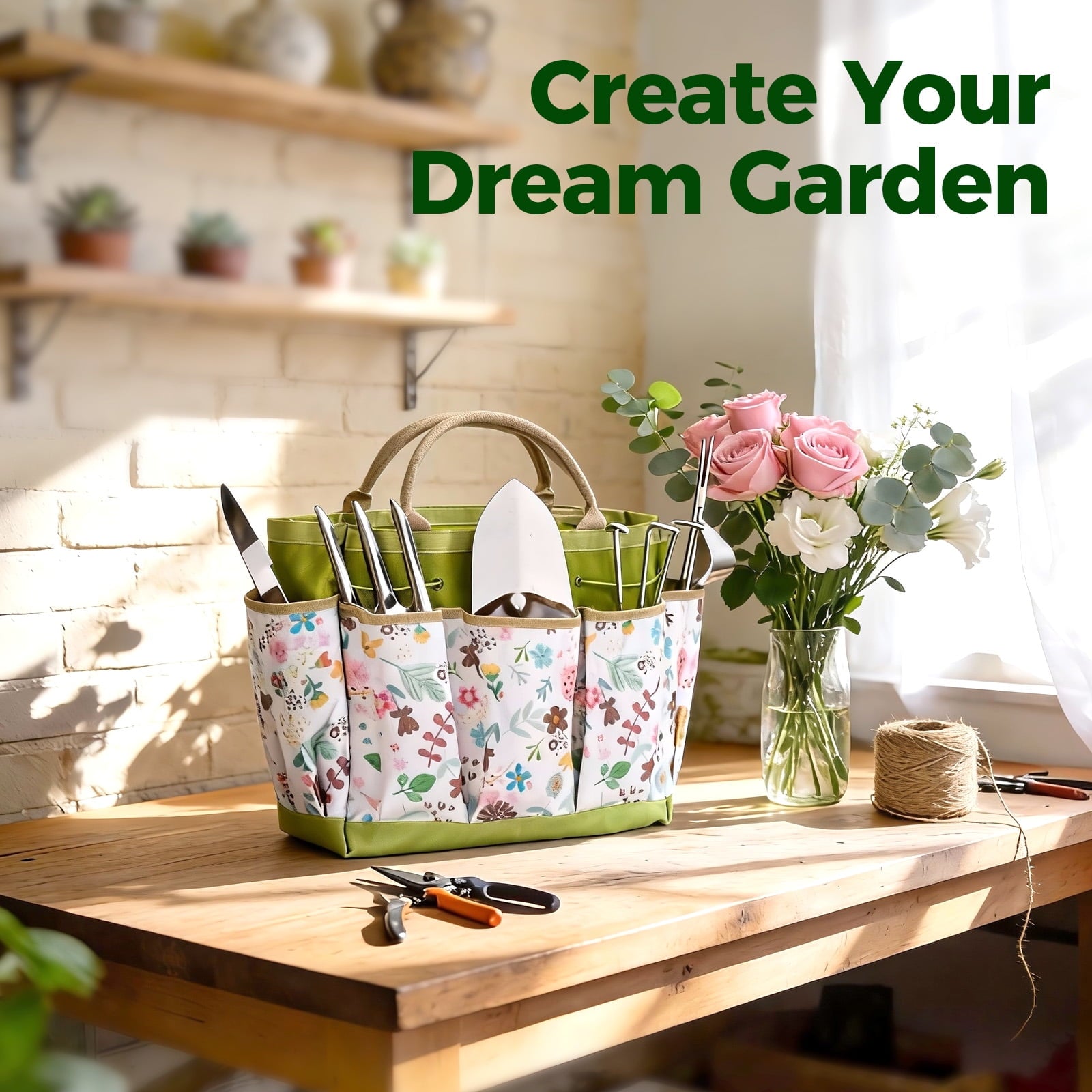 9-Piece Gardening Tools Set with Heavy Duty Rust-Proof Stainless Steel and Organizer Ideal Garden Gift for Women & Me... - Image 6