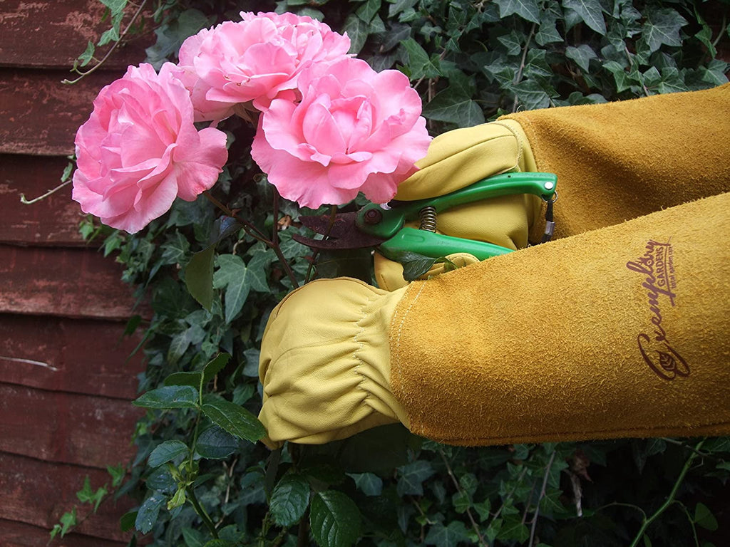 Long-Gardening-Gloves for Women/Men - Thorn Proof Cowhide Leather Rose/Blackberry Pruning Heavy Duty Gloves Thick Pal... - Image 6