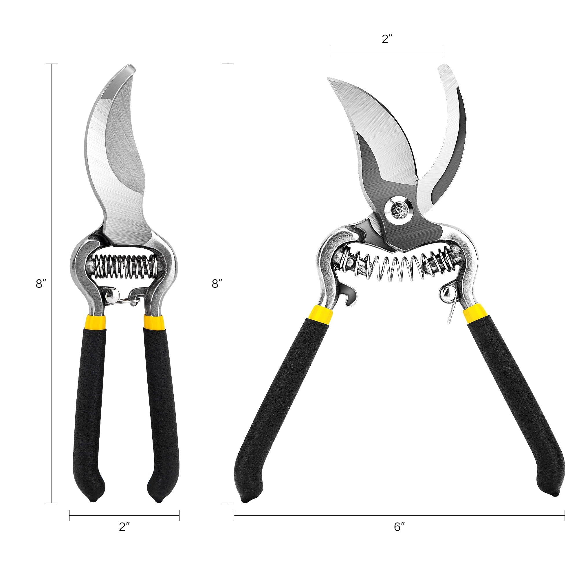 Deli Garden Pruning Shears, 8" Bypass Gardening Pruner, Garden Scissors, Garden Clippers, Black - Image 3
