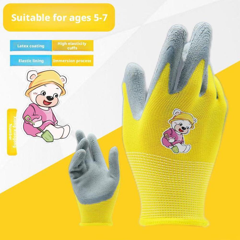❀1Pair Kids Gardening Gloves For Age 2-11 Childrens Gloves Cartoon Garden - Image 5