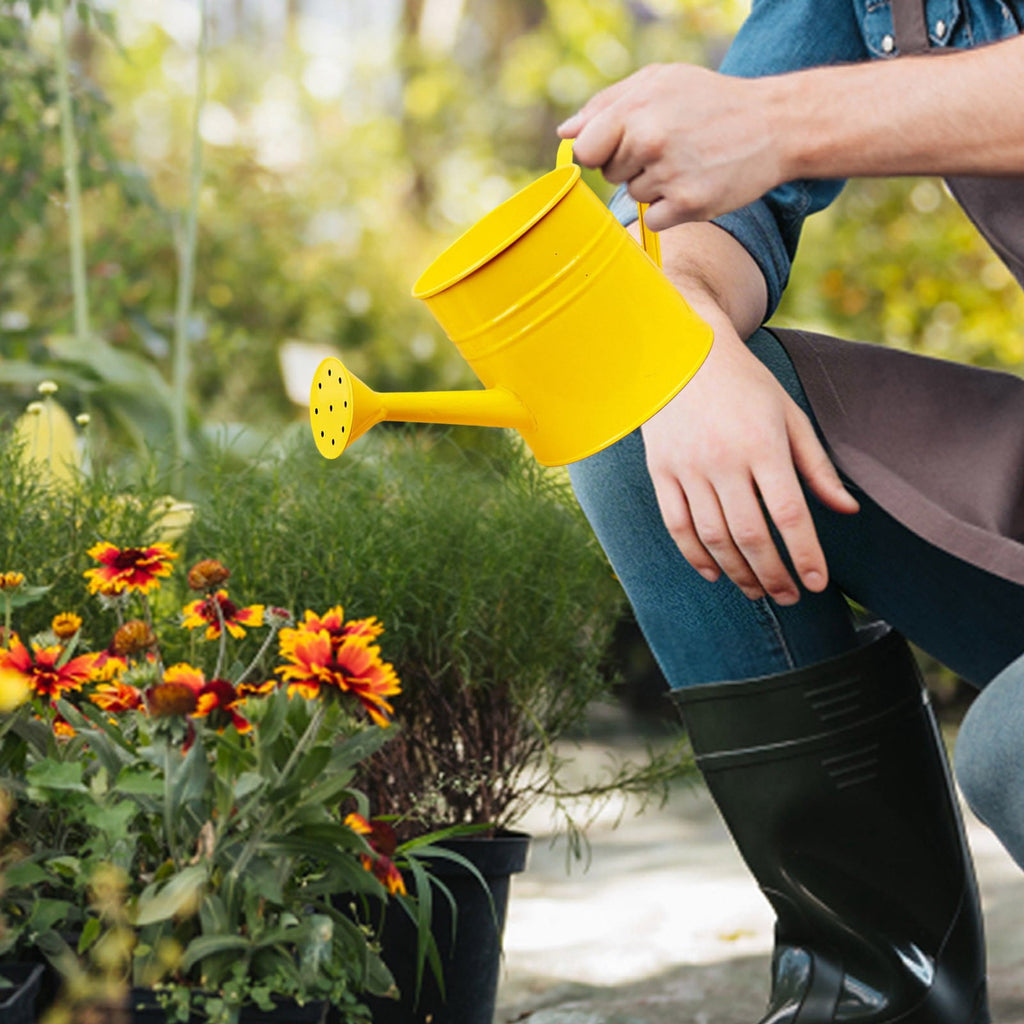 Can Gardening Tool Accessories, Sprinkling Can 1L Metal Flower Garden Can for Outdoor Indoor Lawn Garden (Yellow) - Image 5