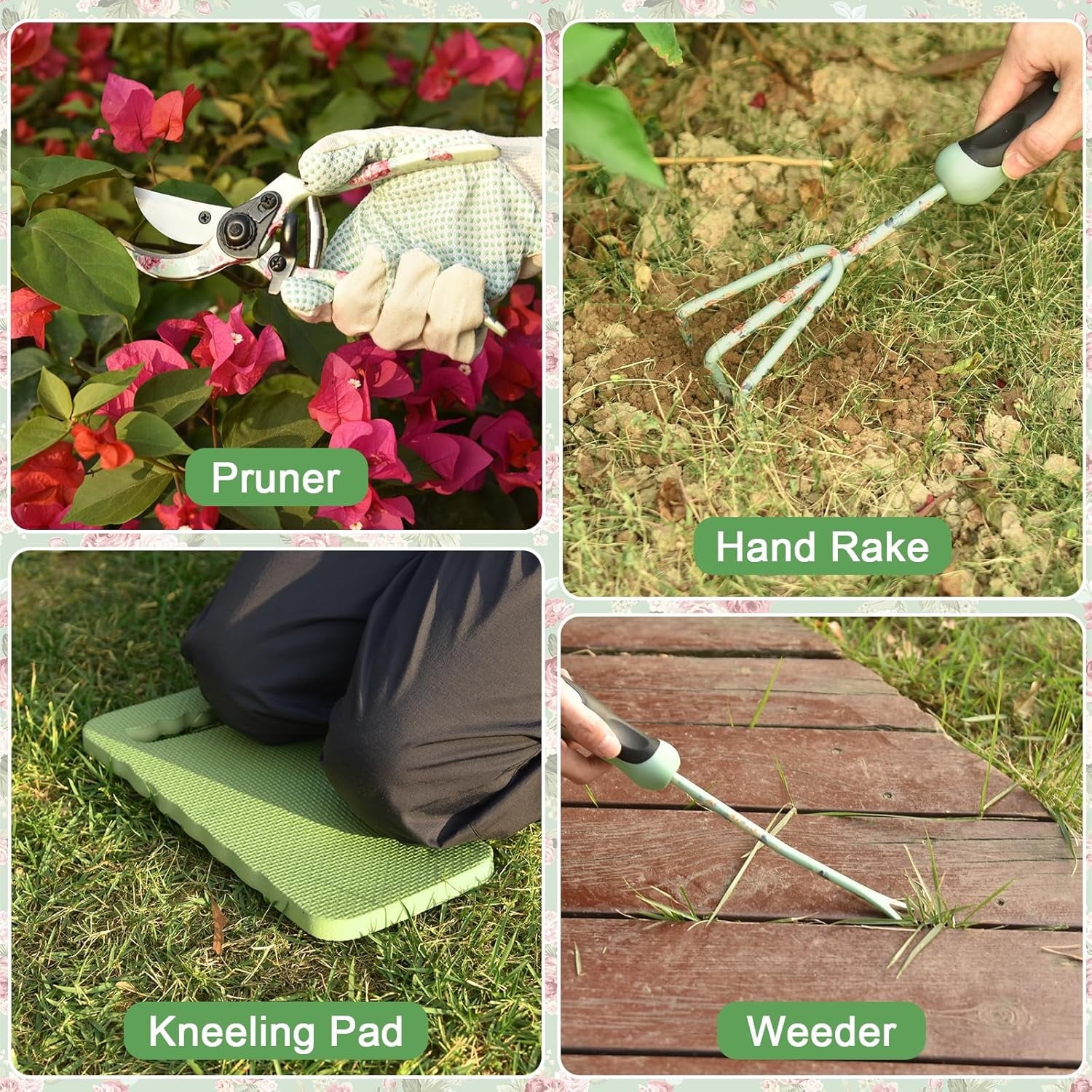 WisaKey 10-Piece Garden Tools Set - Heavy Duty Gardening Kit with Fashion Tool Handbag, an Ideal Gift for Women, Mom, and Garden Lovers. - Image 5