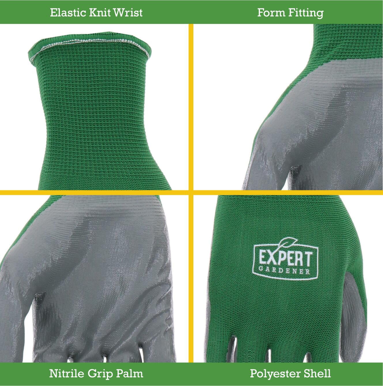Expert Gardener 5 Pair Nitrile Garden Gloves, Medium - Image 3