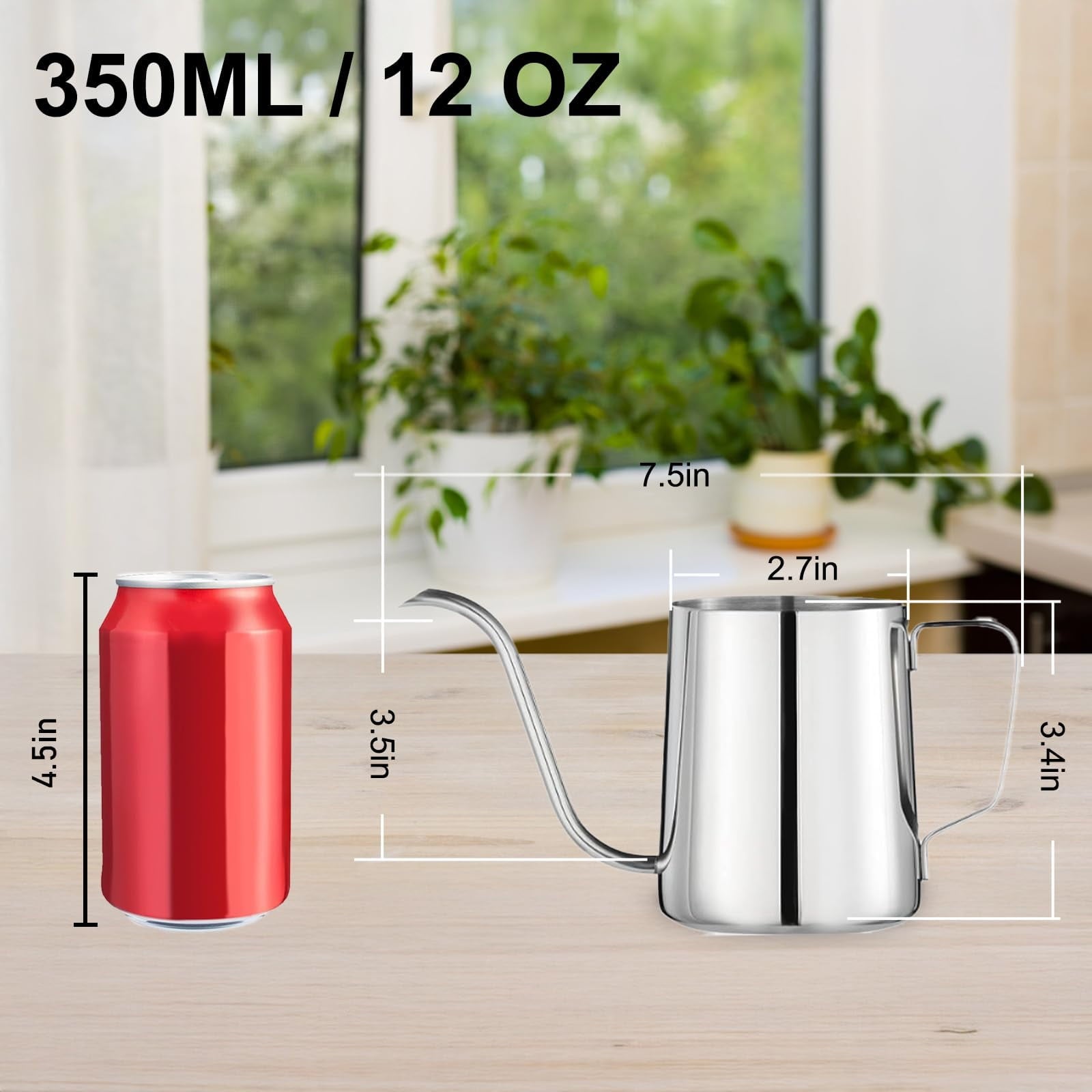 Small Watering Can for Indoor Plants, Mini Indoor Watering Can with Long Spout and Handle 12 oz / 350 ml Rust-Proof 3... - Image 6