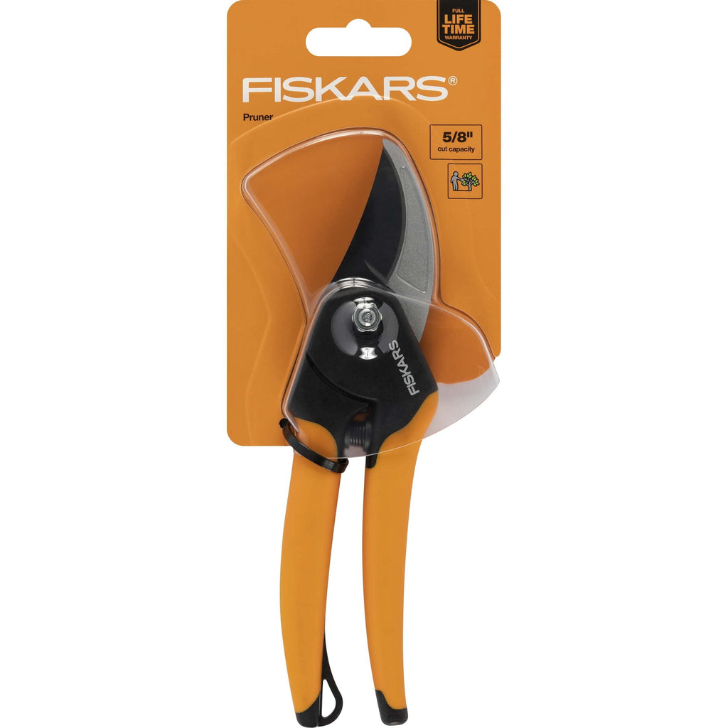 Fiskars 5/8" Bypass Pruner Garden Tool with Steel Blade and Soft Grip Handle, Black and Orange - Image 6