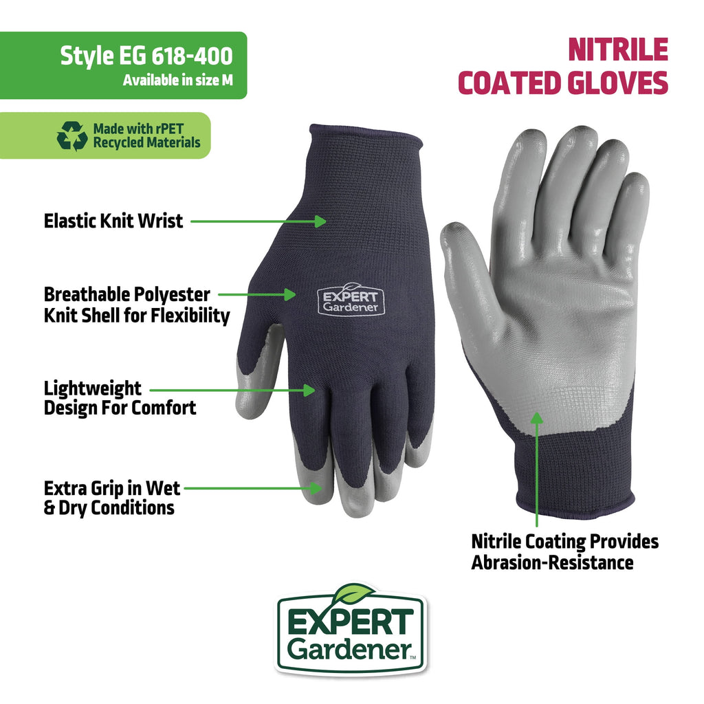 Smooth Nitrile Gardening Gloves, Size M - Image 2