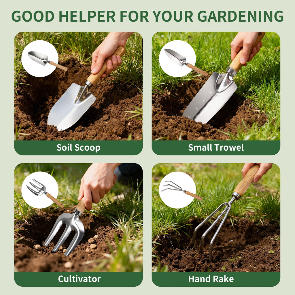5 Piece Garden Tool Set, Stainless Steel Gardening Tools with Anti-Slip Handles,Outdoor Hand Tools,Perfect for Planti... - Image 6