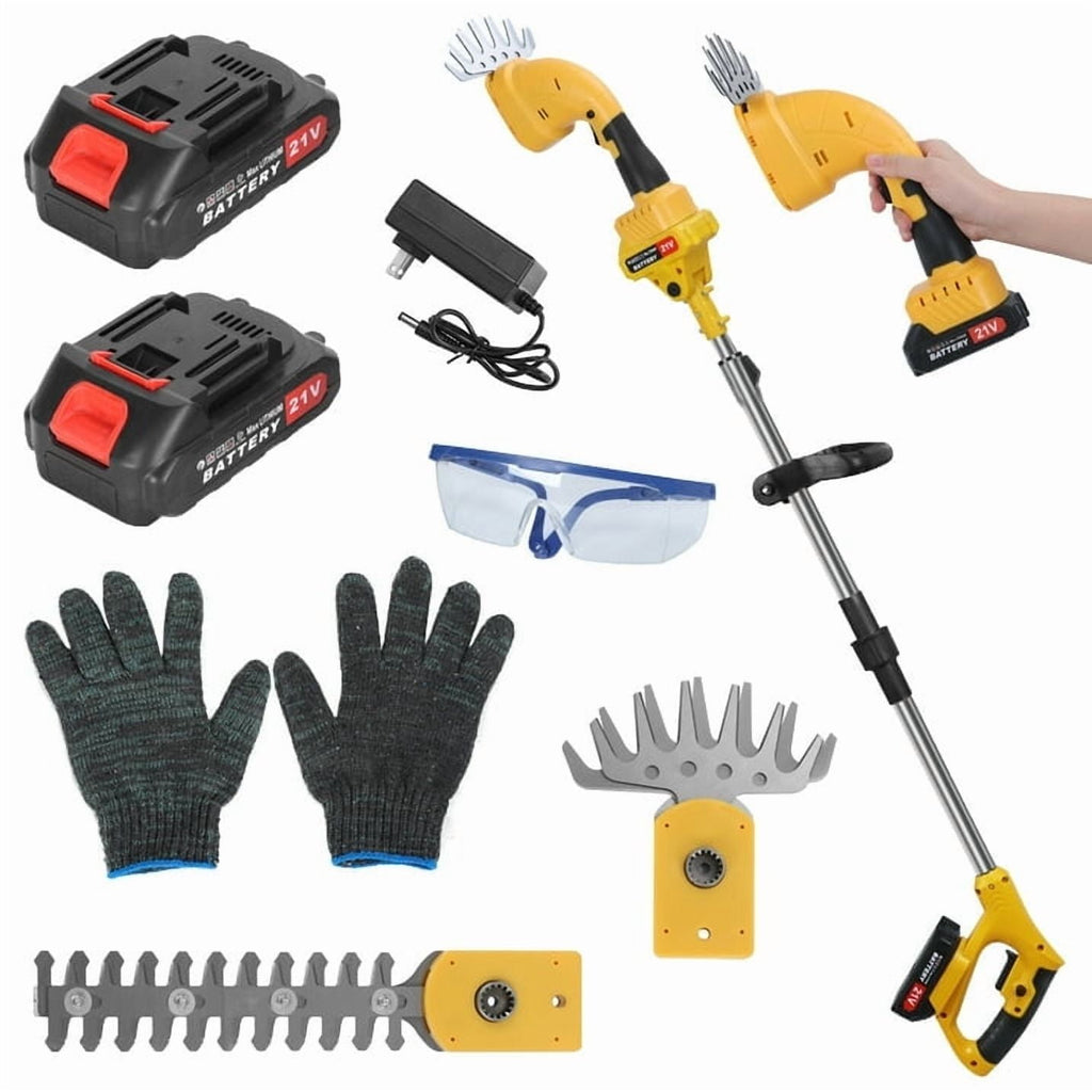 Cordless Hedge Trimmer with Extension Pole, 21V 2-in-1 Grass Shear & Shrub Cutter, 30-40 Min Runtime, 16/19mm Branch ... - Image 2