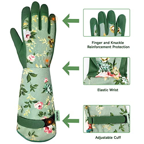 Gardening Gloves, Durable and Comfortable Women's Long Garden Gloves for Gardening Work and Yard Work, Leather Garden... - Image 4