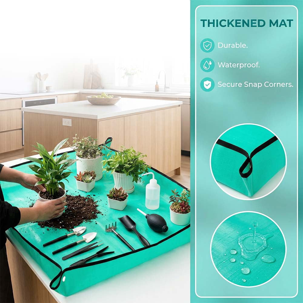 25Pack Mini Garden Hand Transplanting Succulent Tools Set, 39.4" Thickened Repotting Mat & Plant Tag, Miniature Plant... - Image 3