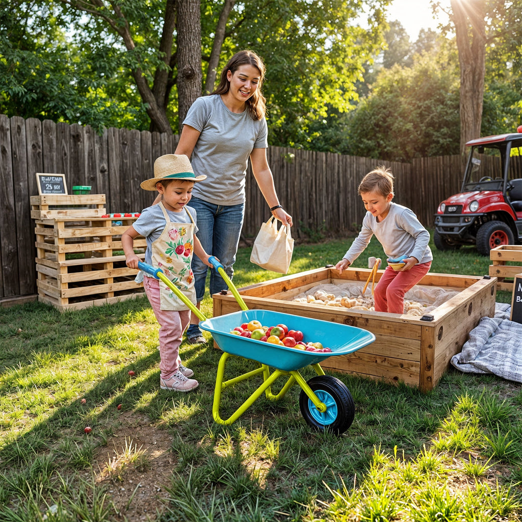 Kids Wheelbarrow 10041 JustForKids, Garden Fun, 3+ Years Old Real Metal - Image 4