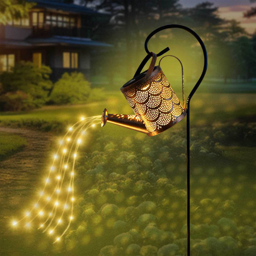 Large Solar Watering Can Lights Outdoor, Artistic Metal Hanging Decor with Auto-Illuminating Feature, Waterproof for Porch, Patio, Yard and - Image 4