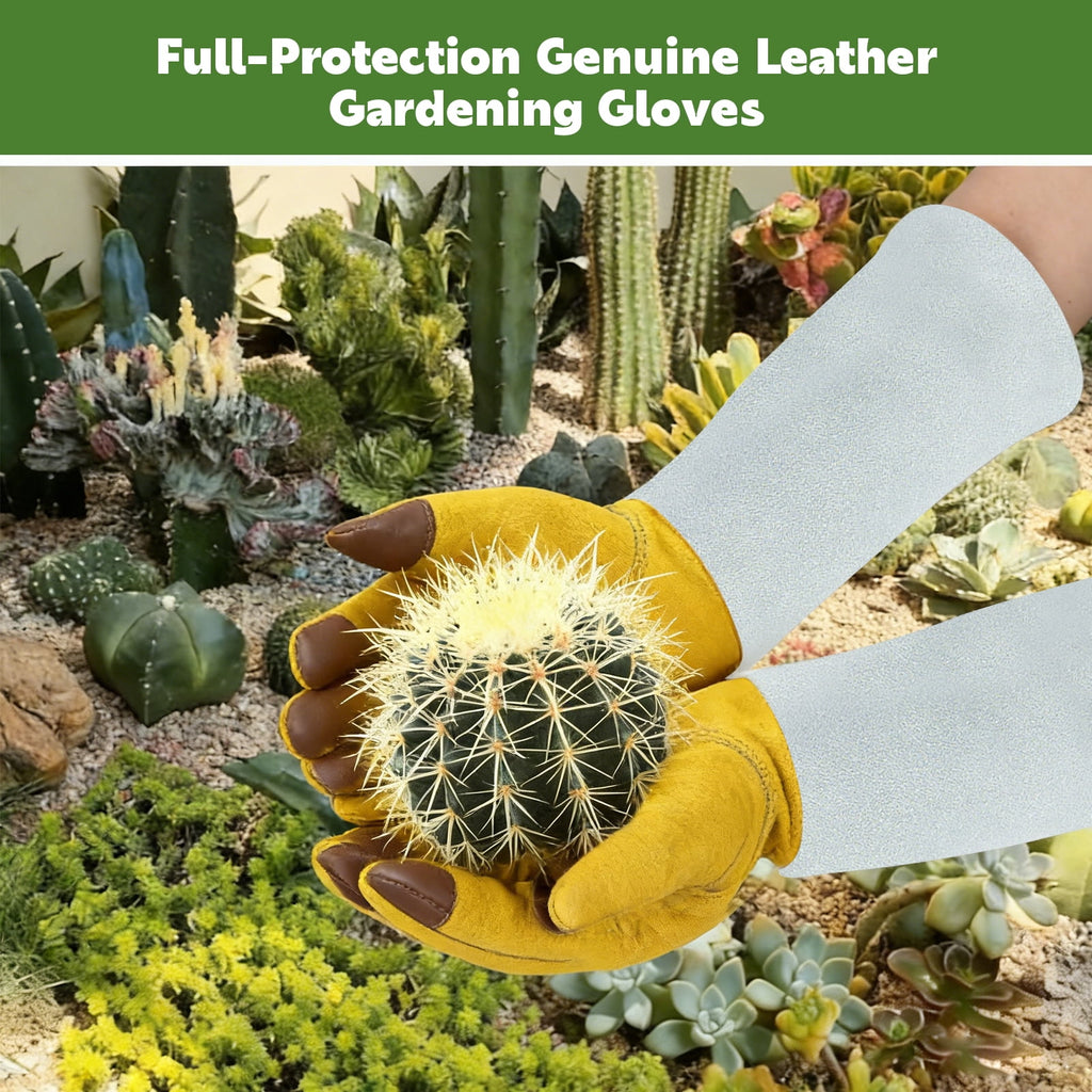Long Gardening Gloves, Thorn Proof Rose Gardening Gloves for Men & Women | Long Sleeve Protective Leather Gloves for ... - Image 4