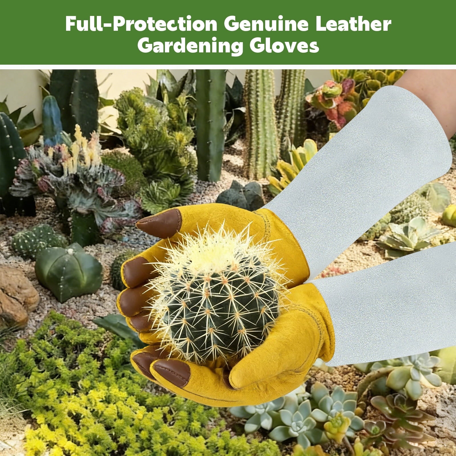 Long Gardening Gloves, Thorn Proof Rose Gardening Gloves for Men & Women | Long Sleeve Protective Leather Gloves for ... - Image 4