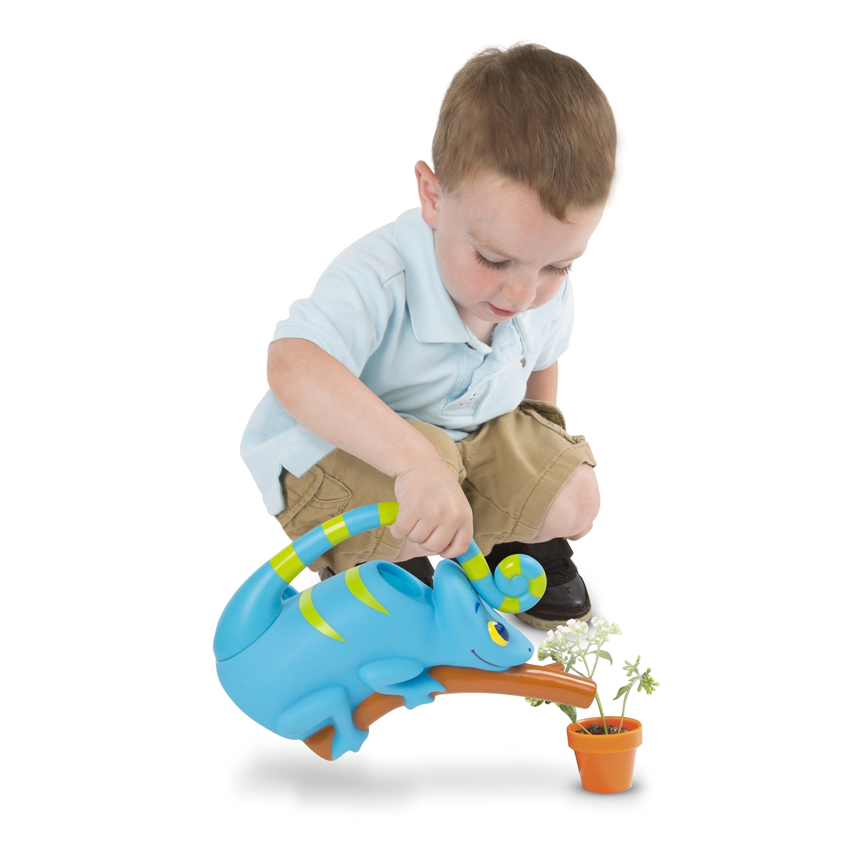 Melissa & Doug Sunny Patch Camo Chameleon Watering Can With Tail Handle and Branch-Shaped Spout - Image 5