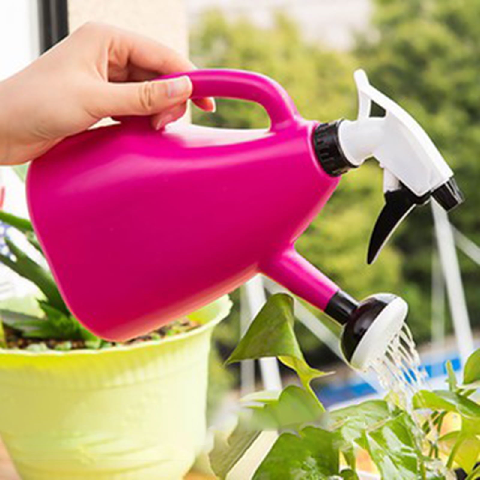 Watering Can Large Capacity Leakproof Plastic Watering Kettle Sprinkling Can for Potted Plants Blue One Size - Image 5
