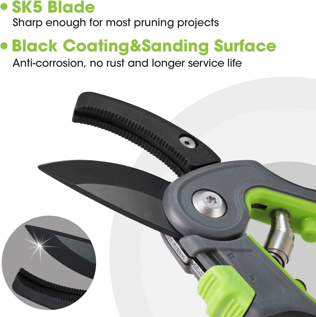 WORKPRO Anvil Pruning Shears, 8 Professional Gardening Hand Pruner with SK5 Steel Sharp Blades, Ideal Gardening Tool for Cutting and Trimmin - Image 2