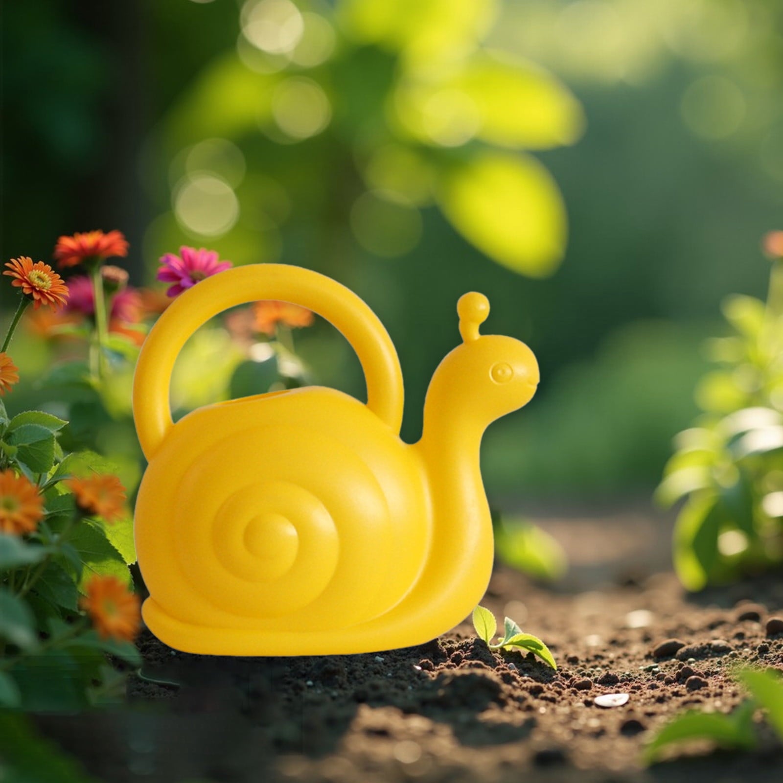 Kids Garden Watering Can, Lightweight Plastic, 8.27"x7.95"x4.96", Long Spout, Ergonomic Grip The Best Choice To Develop Children'S Interests - Image 2
