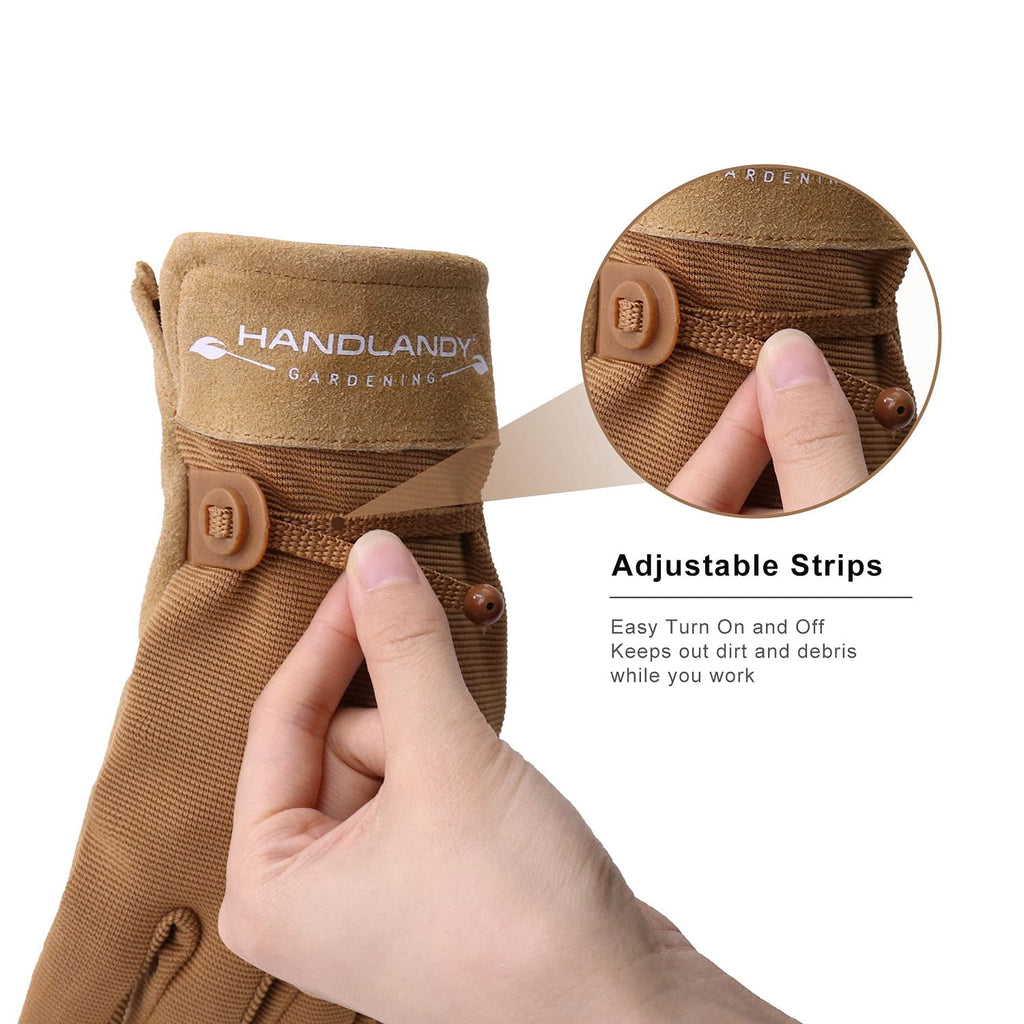 Womens Leather Work Gloves, Cowhide Gardening Gloves Utility Work Gloves, Large - Image 4