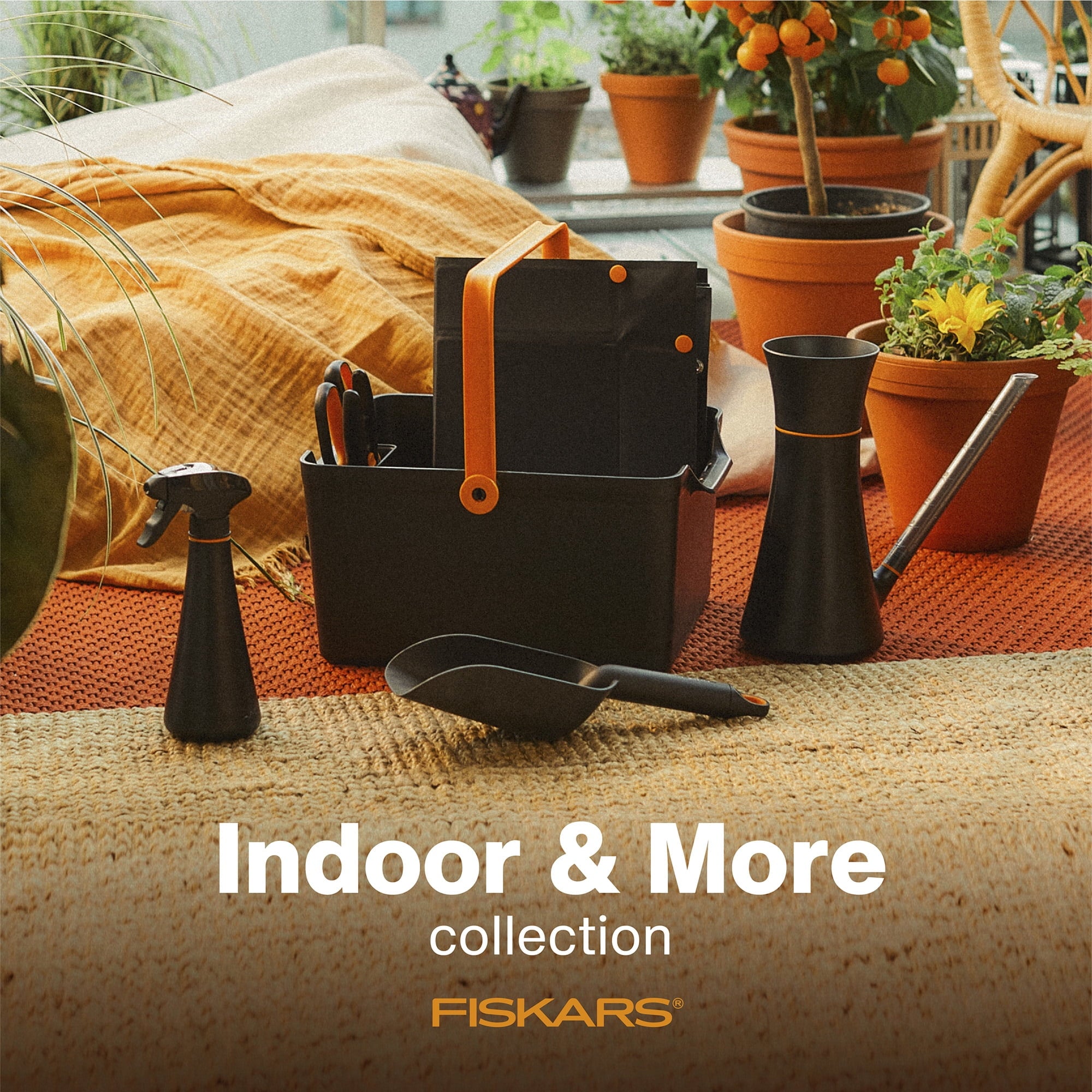 Indoor and More Watering Can, Orange and Black, 40 oz - Image 4