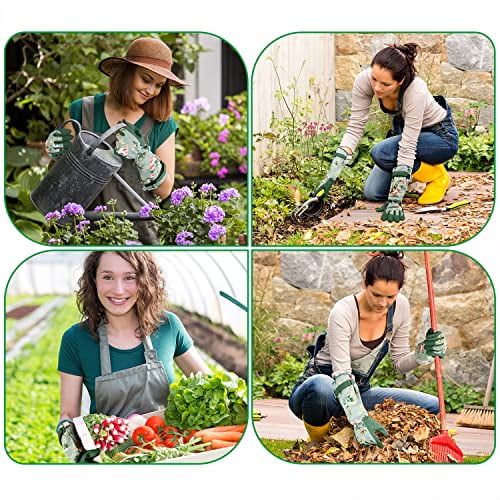 Gardening Gloves, Durable and Comfortable Women's Long Garden Gloves for Gardening Work and Yard Work, Leather Garden... - Image 2