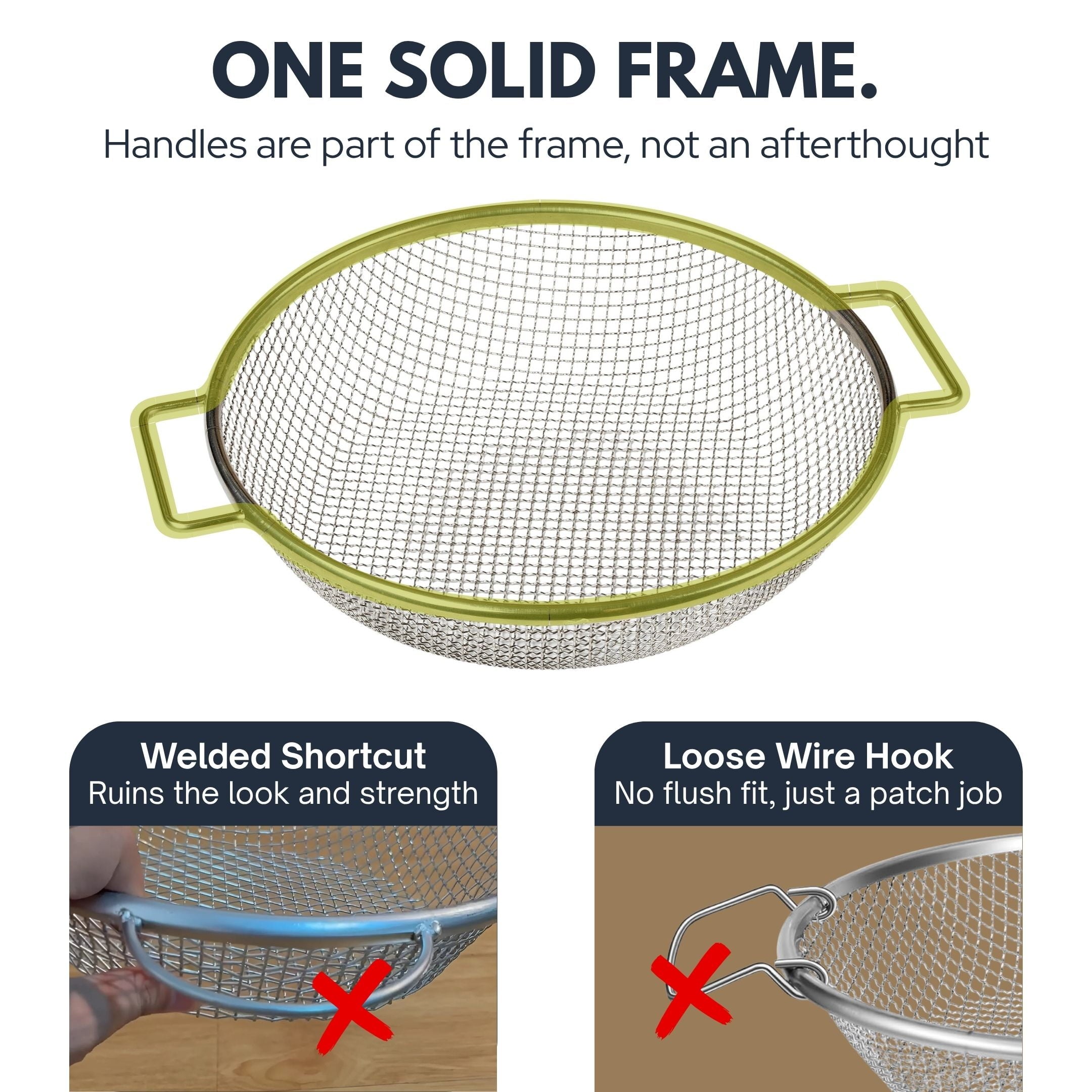 WENSES Round Soil Sifter for 5-Gallon Bucket (1/4-inch Mesh), Stainless Steel Garden Sieve with Handles - Image 4