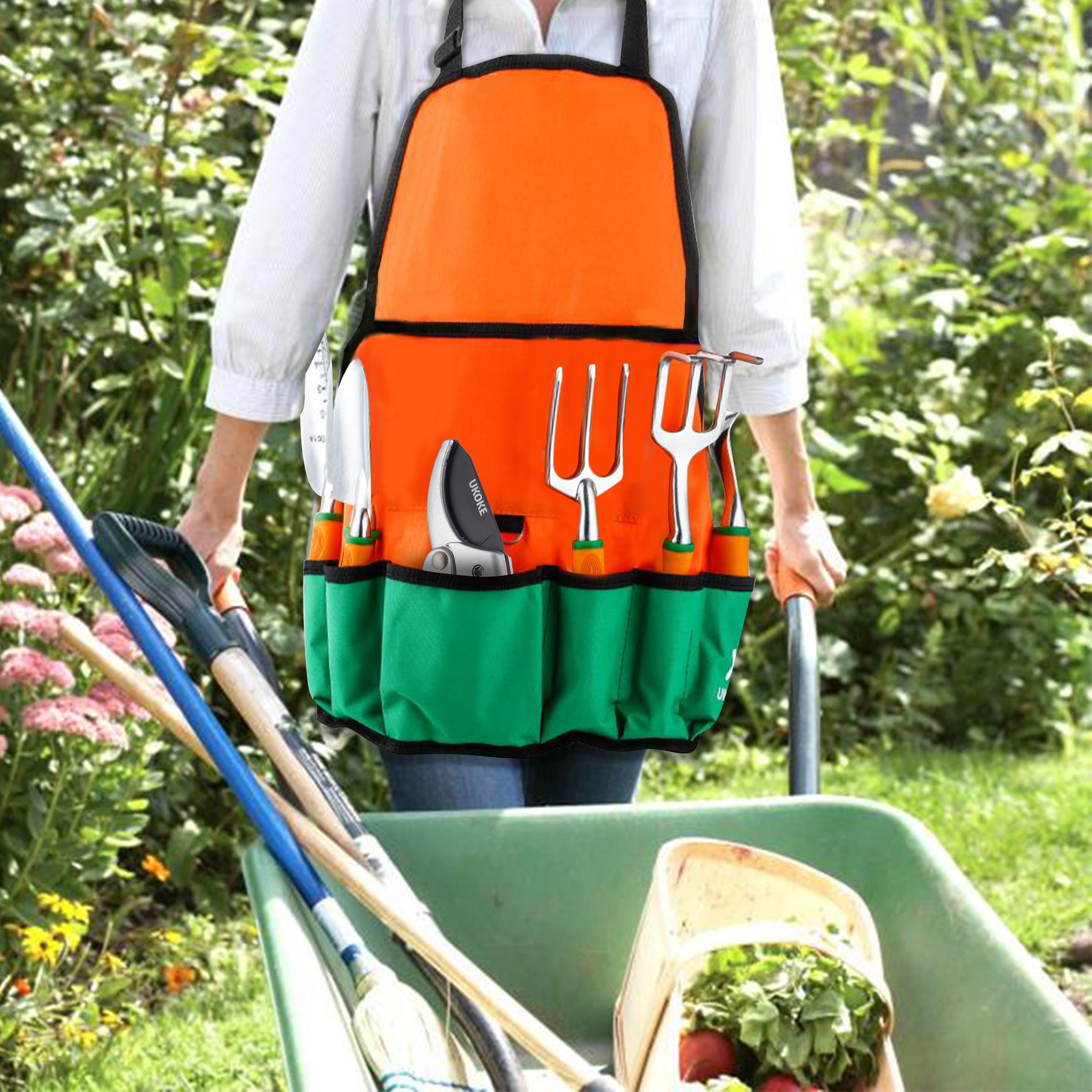 12 Piece Aluminum Garden Tools Set, Gardening Apron with Storage Pocket - Image 5