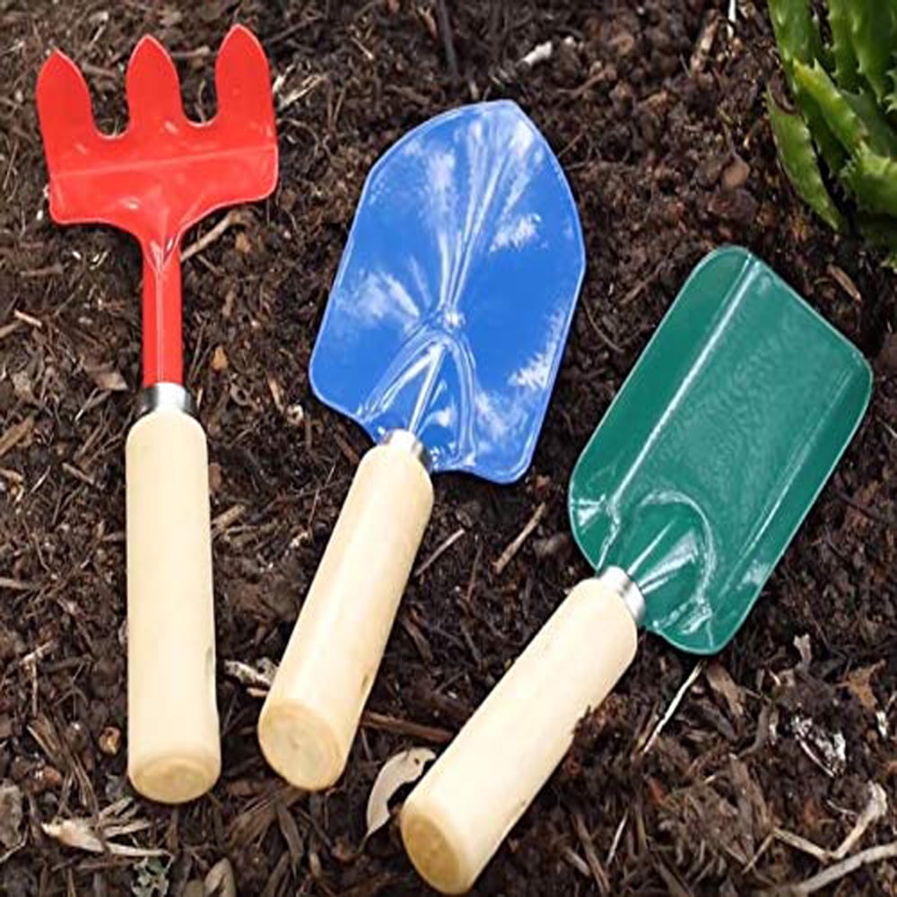 G & F Kids Garden Tools, Tote Canvas & Hand Material Rake & Shovel Trowel, Colour Green, 1 Pack - Image 5