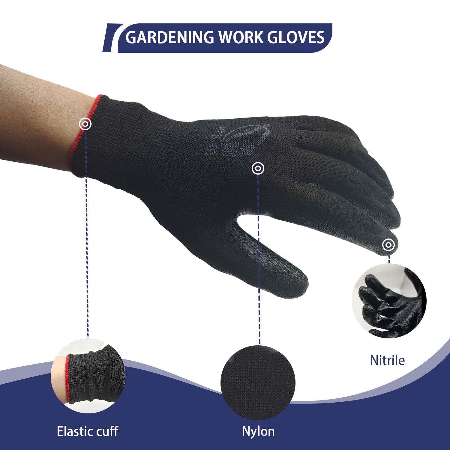 24 Pairs Gardening Gloves for Men Women Breathable Rubber Coated Safety Work Gloves Bulk for Gardening Construction Work - Image 3