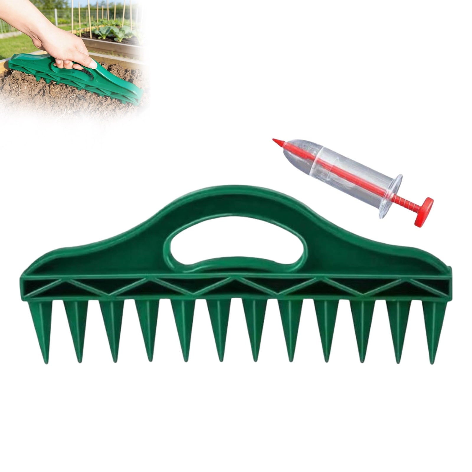 Professional Garden Dibber, Effortless Seed Planting Tool, Seed Slotter Tool Seed Spacers Planting Tool, Planting Gri... - Image 2