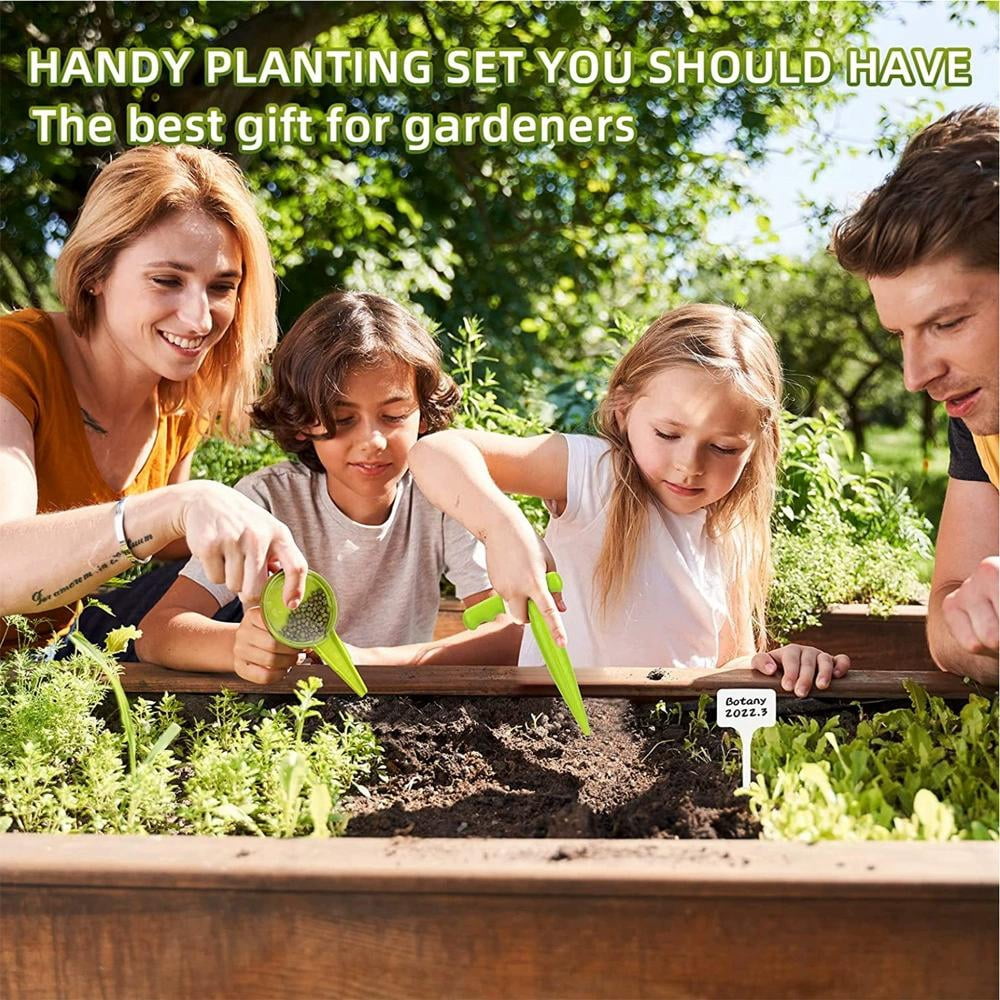 Garden Seed Dispenser and Dibber Set, Adjustable 5-Outlet Seeder, Depth Marked Planting Tool with 10 Plant Labels for Indoor Outdoor Gardeni - Image 5