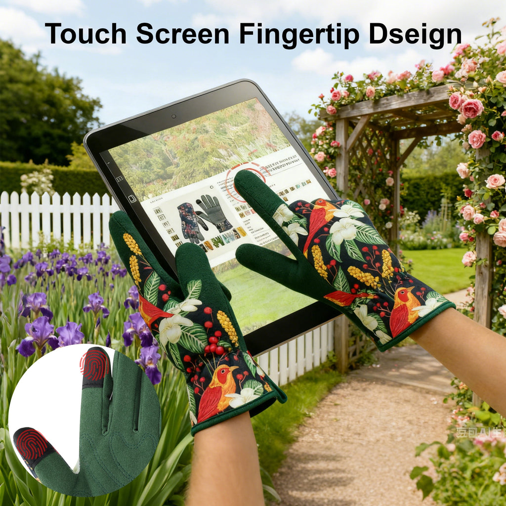 2pairs Leather Gardening Gloves for Women Men, Thorn-Proof Working Gloves for Weeding, Digging, Planting, Raking and ... - Image 3