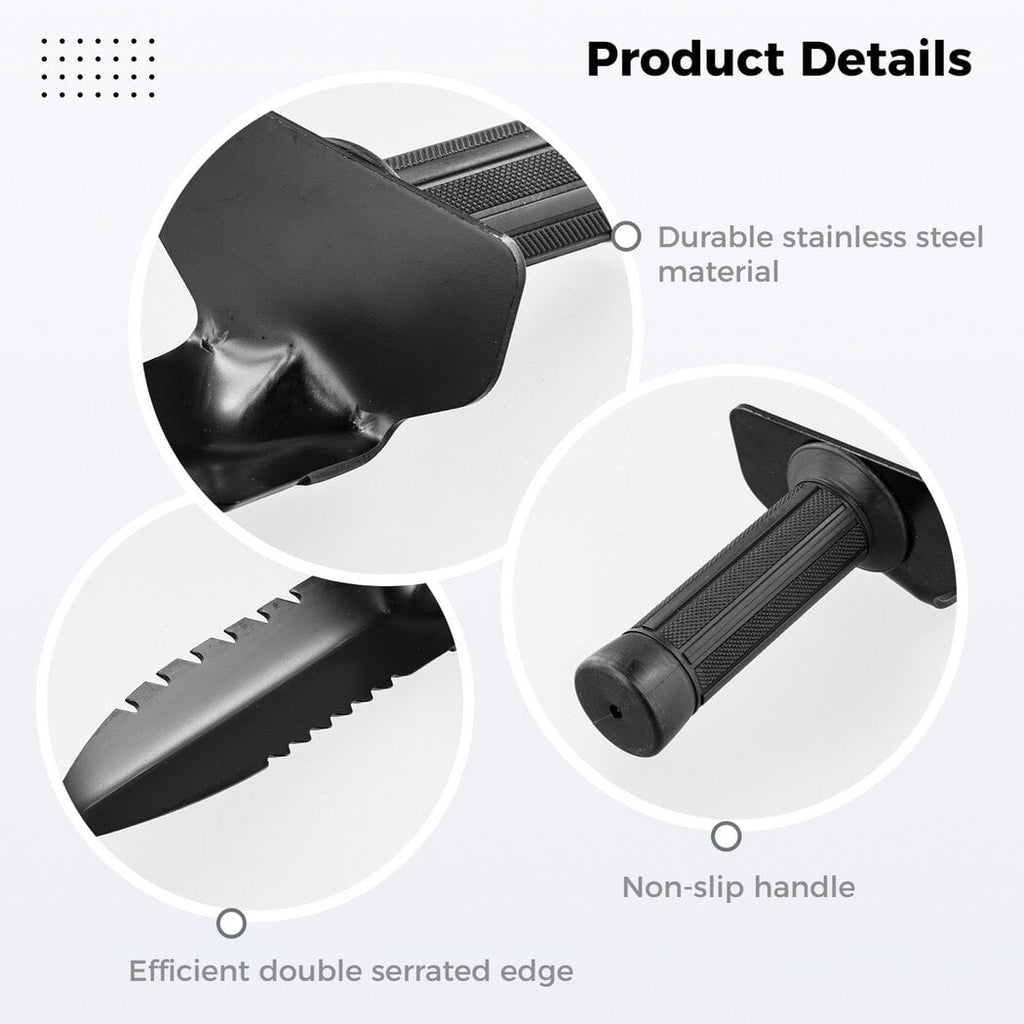 Metal Detector Shovel, Double Serrated Edge Digger with Sheath, Heavy-Duty Garden Trowel, Sturdy Digging Tool for Gardening, Planting, Metal - Image 3