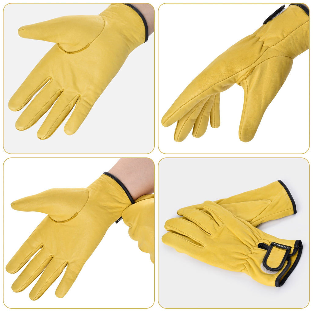 Leather Gardening Gloves for Women & Men Thorn Resistant Heavy Duty Gardening Gloves for Men Breathable Garden Gloves - Image 6