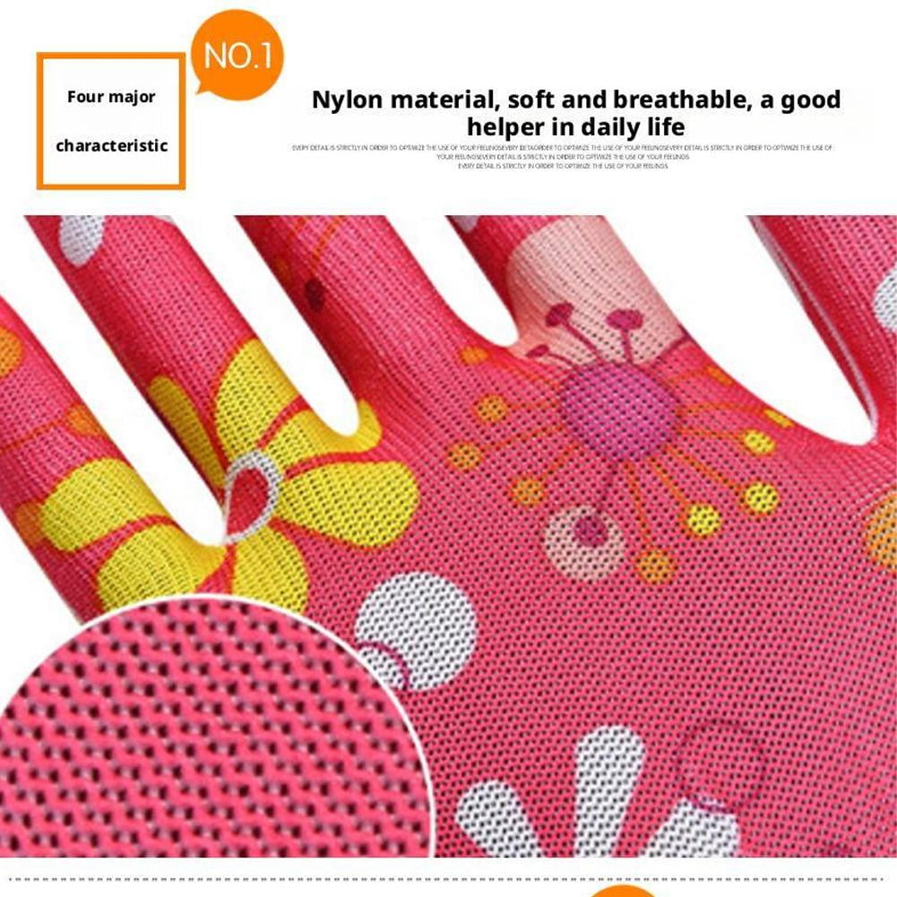 12 Pairs Gardening Gloves for Women, Breathable Coated Work Gloves, Non-Slip Flower Print Garden Gloves for Yard, Weeding, Planting - Image 2