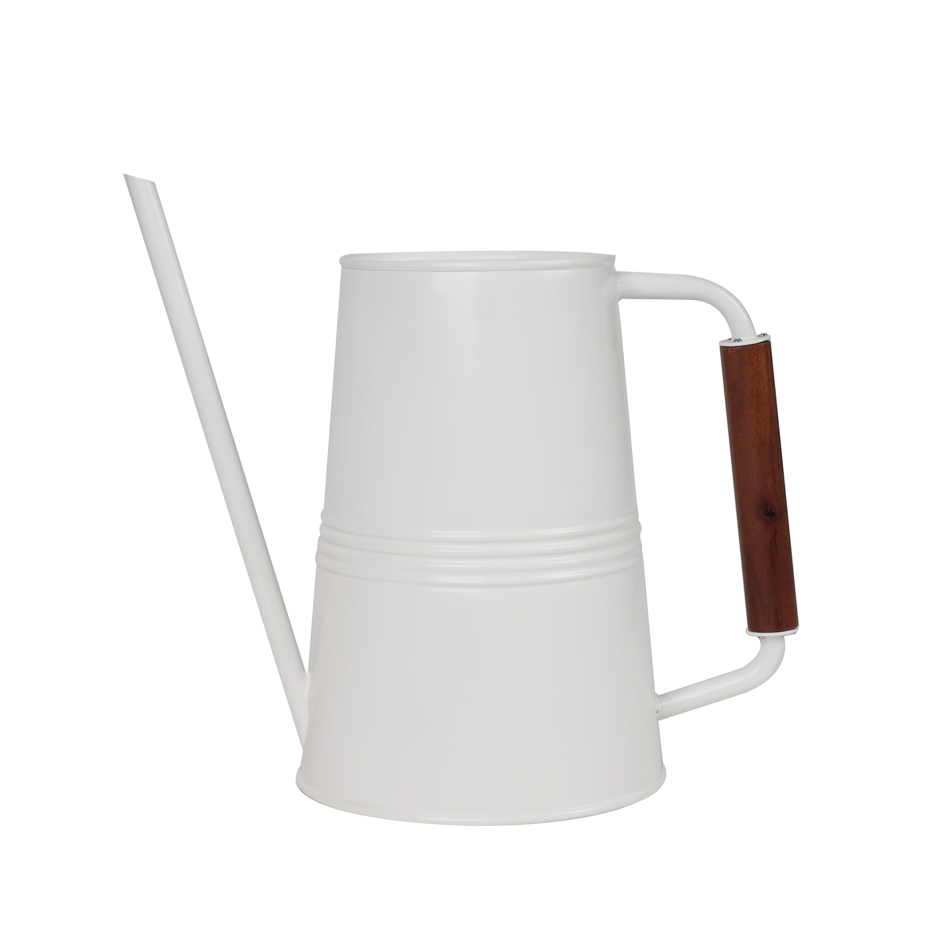 1-Gallon Metal Watering Can, White - Image 2