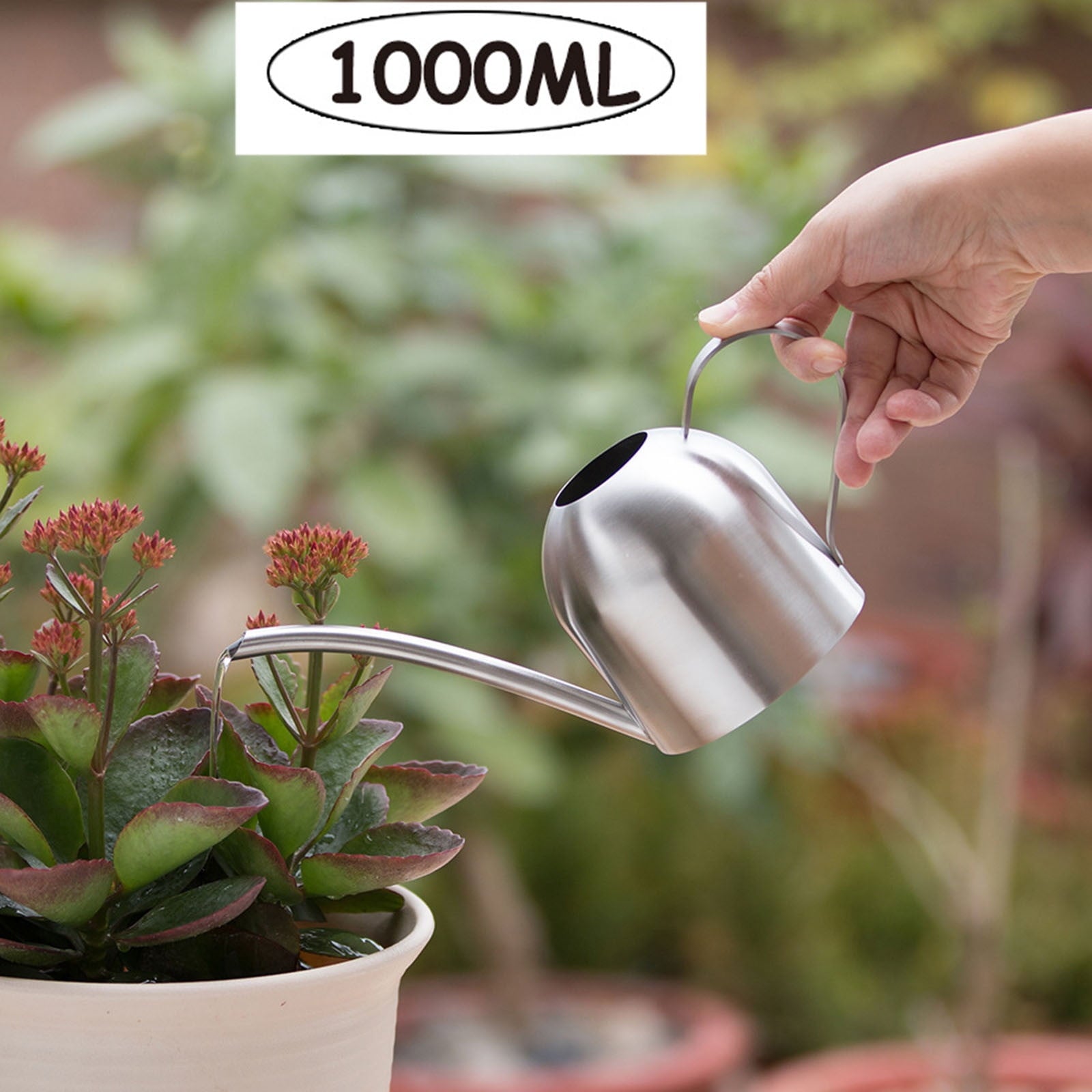 Self Watering Pot Stainless Steel Watering Can - Metal Watering Can With Long Spout To Spillage, Perfect Plant Watering Can For Outdoor And