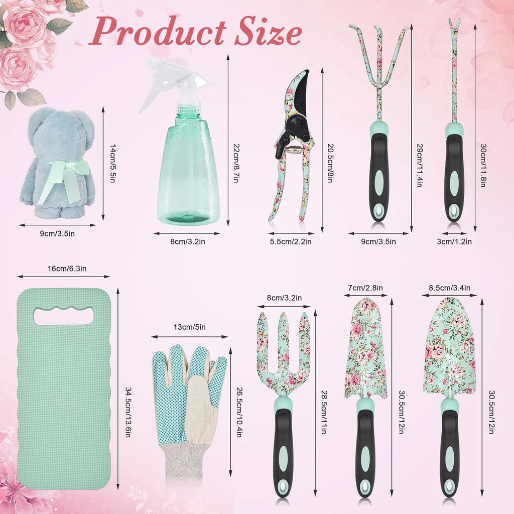 Garden Tools Set, 11 Pcs Heavy Duty Floral Gardening Tools Kit with Non-Slip Rubber Handle, Special Gardening Gifts f... - Image 4