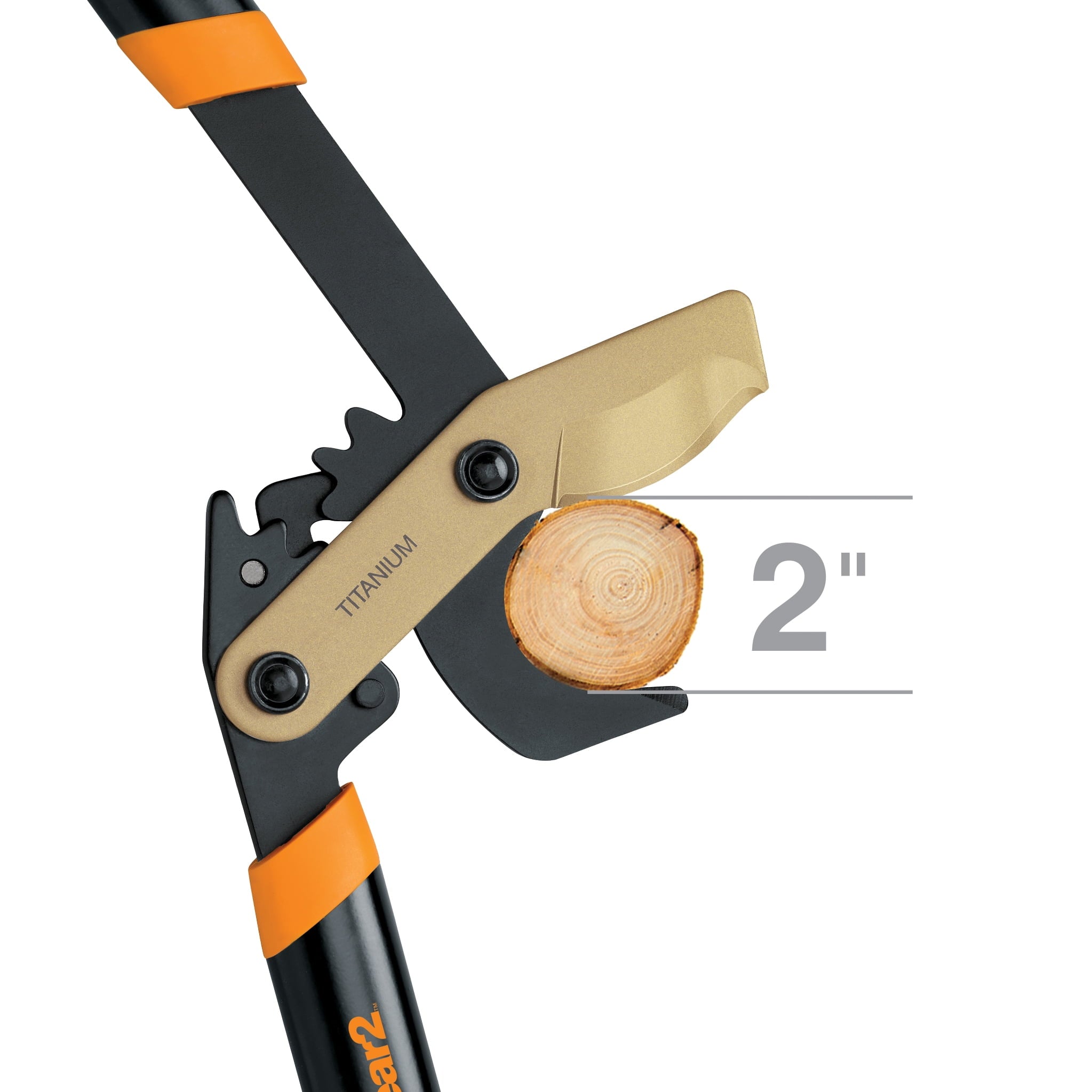 Fiskars PowerGear2 Titanium Tree Trimming Lopper 32" Long 3.9 lbs., 2" Cut Capacity, Black - Image 3