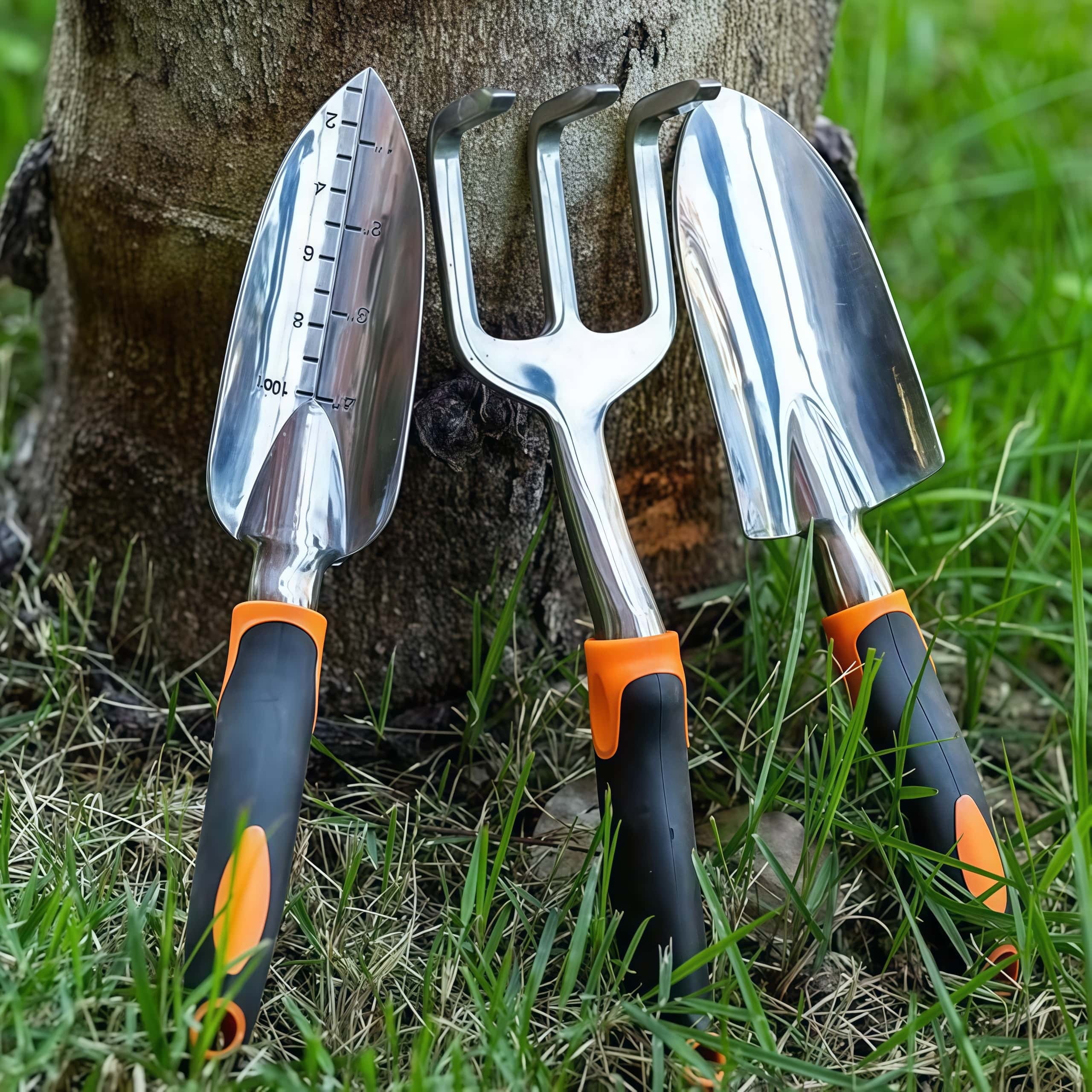 3-In-1 Garden Tool Set Black And Orange Trowel Transplanter Cultivator - Image 6