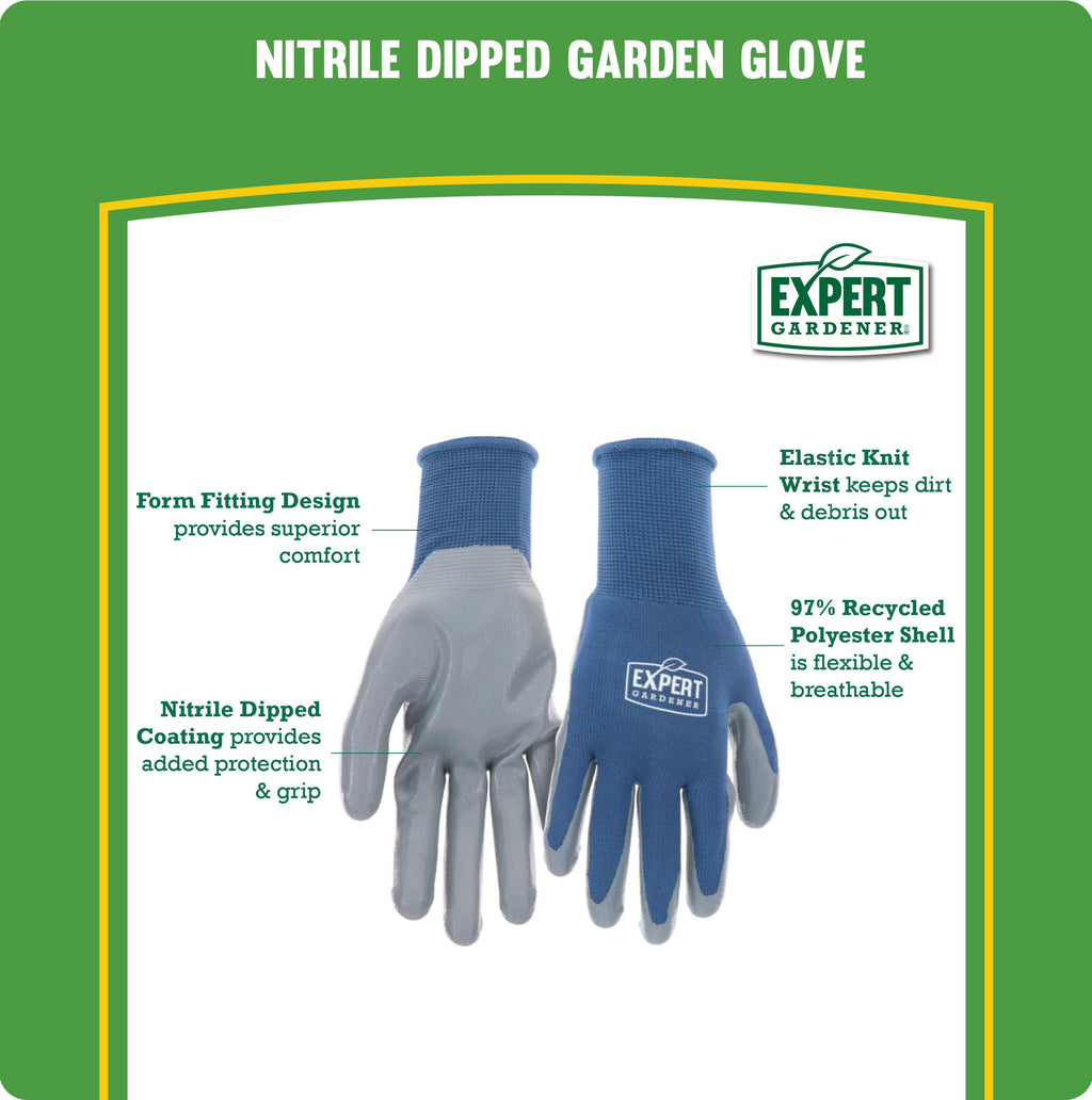 Expert Gardener Blue Nitrile Sustainable Gloves Medium - Image 3