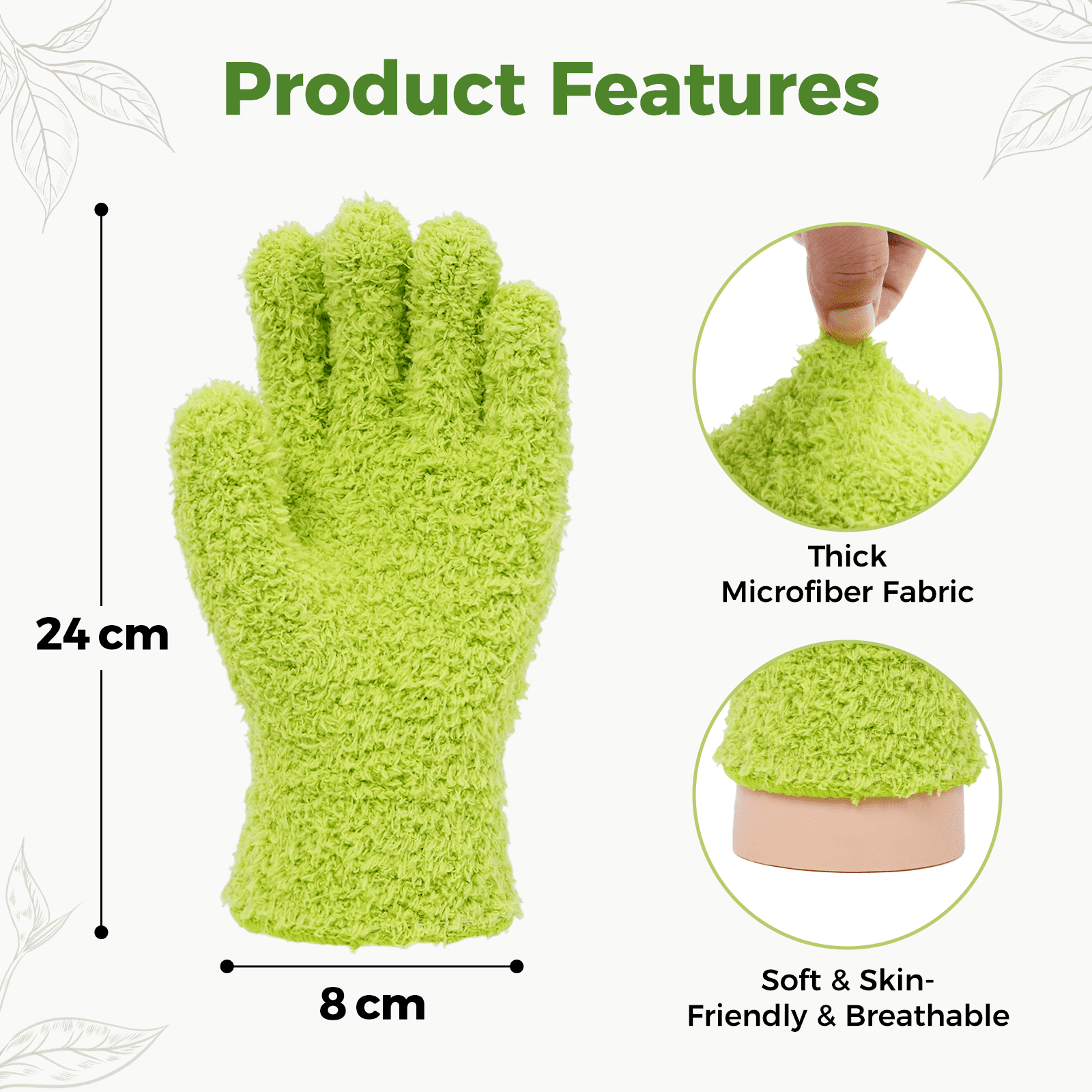 Garden Gloves for Houseplants, Save Your Plants , Ultra-Gentle Microfiber Leaf Cleaners for Indoor Plants,Washable & ... - Image 4