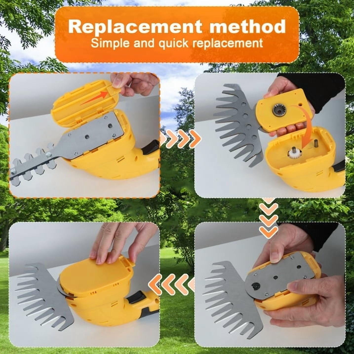 Cordless Hedge Trimmer with Extension Pole, 21V 2-in-1 Grass Shear & Shrub Cutter, 30-40 Min Runtime, 16/19mm Branch ... - Image 6