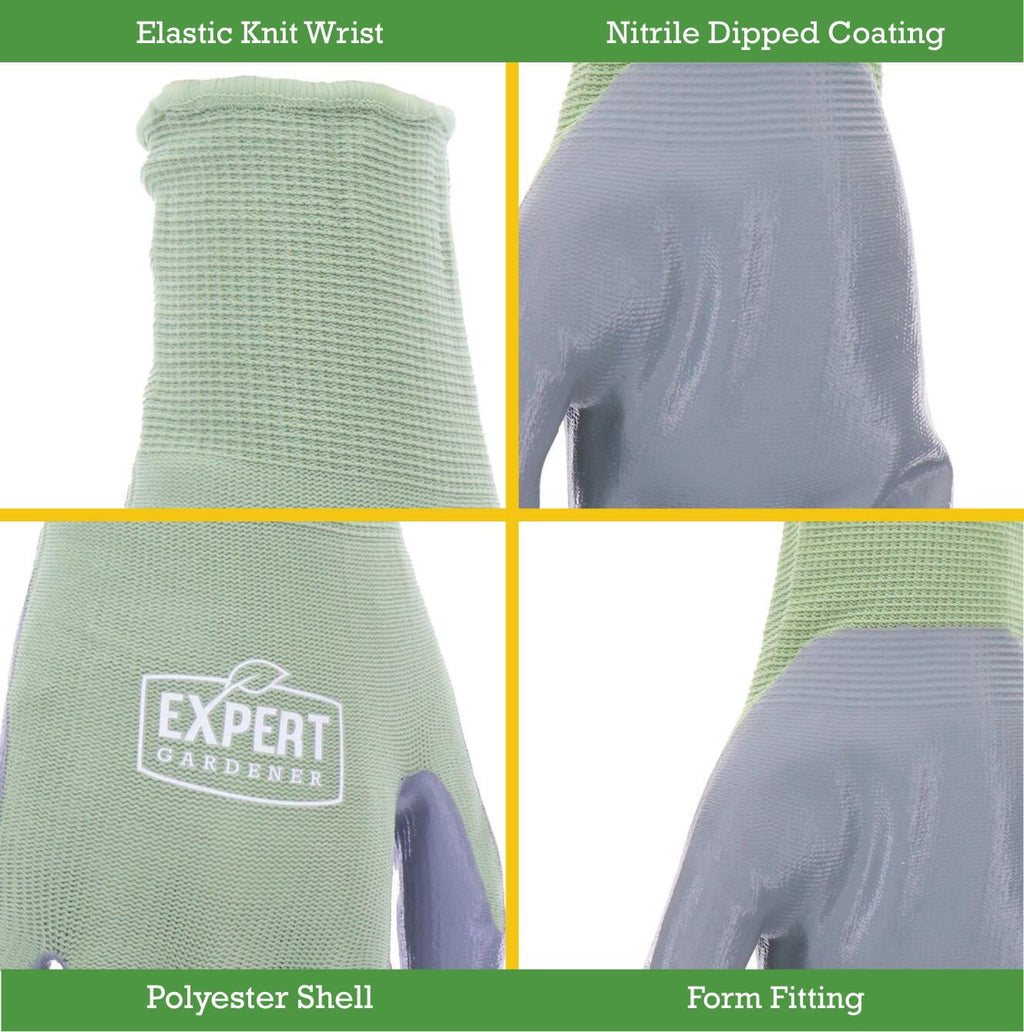 Expert Gardener Green Nitrile Sustainable Gloves Small - Image 4
