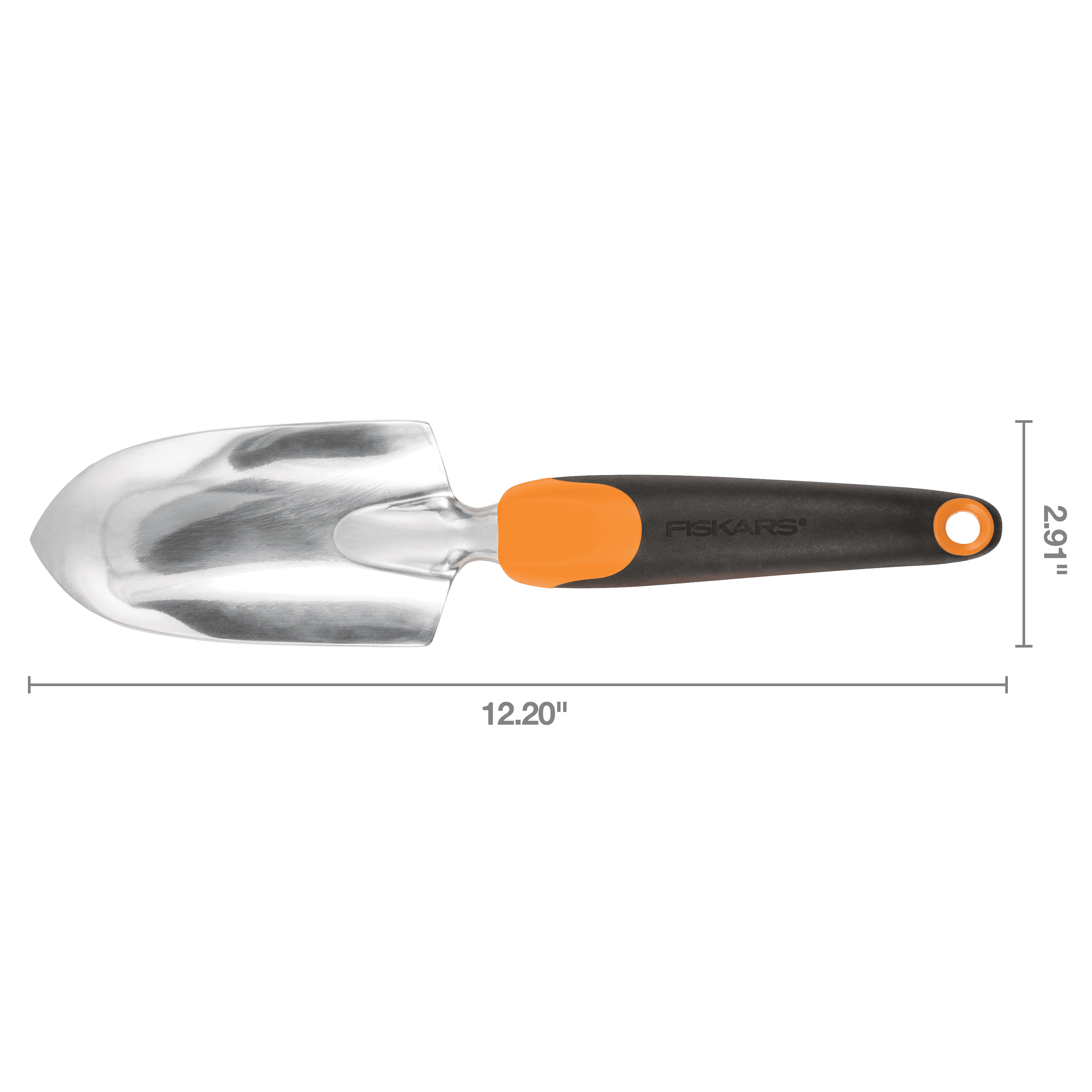 12.25" Cast Aluminum Head, Ergo Flower Bed Trowel, Includes Hang Hole, Black and Orange - Image 4