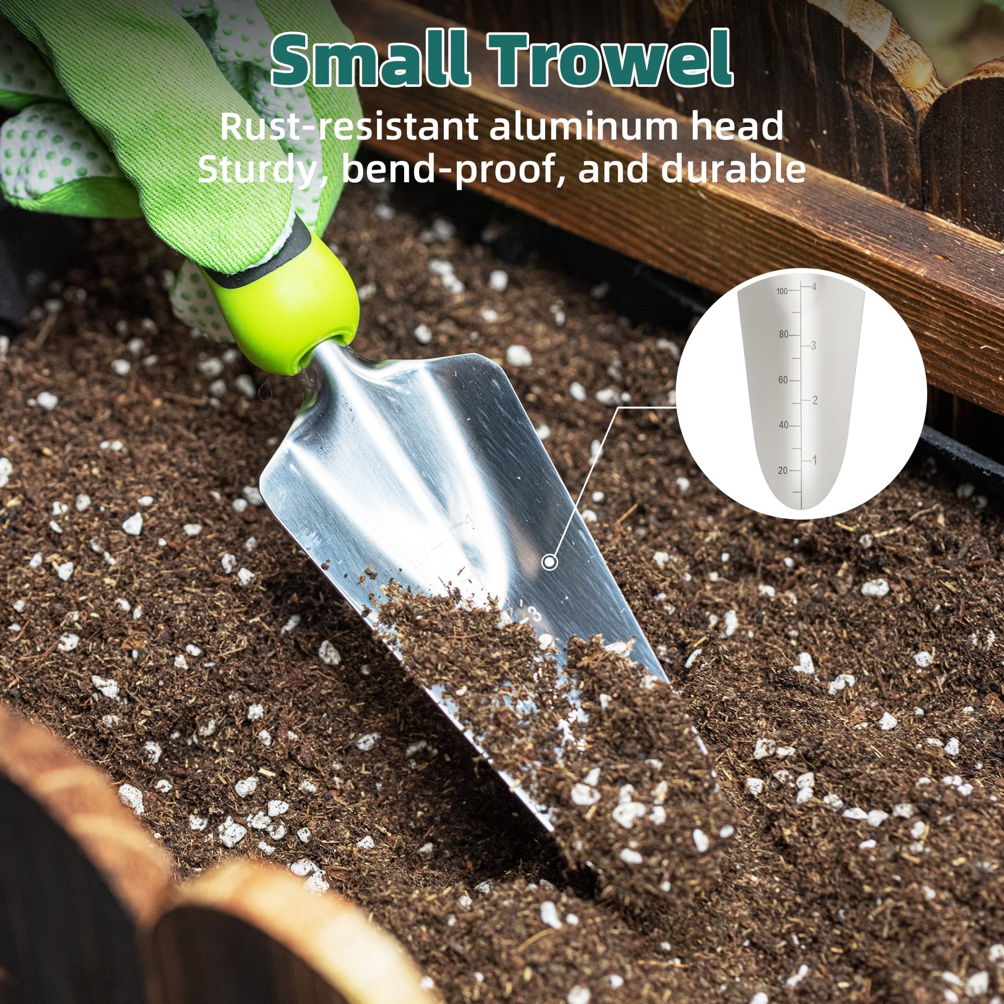Deli Garden Tool Set, 8 Pieces Stainless Steel Heavy Duty Gardening Tool Set,Outdoor Gardening Hand Tools with Storag... - Image 3