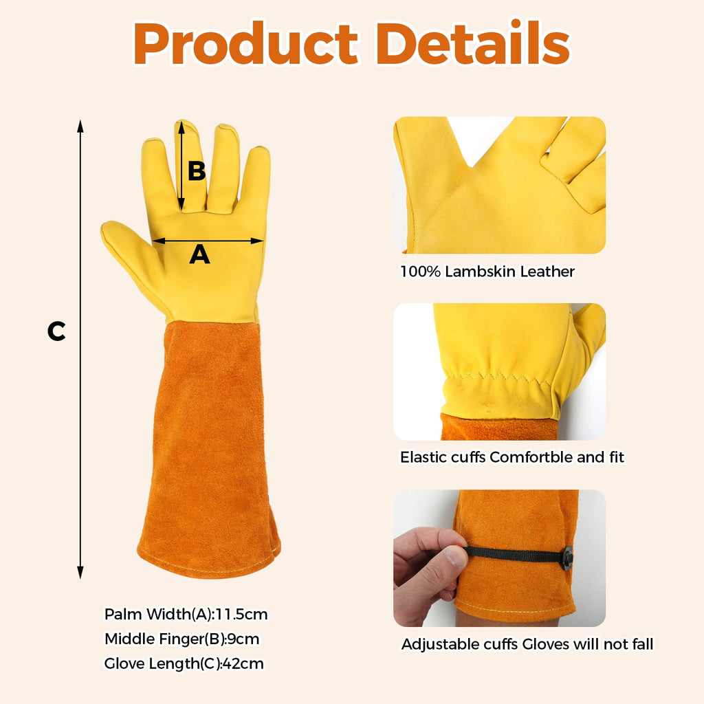 Gardening Gloves Women Men,Thorn proof Rose Pruning Heavy Duty Gauntlet, Best Garden Gifts for Gardener - Image 2