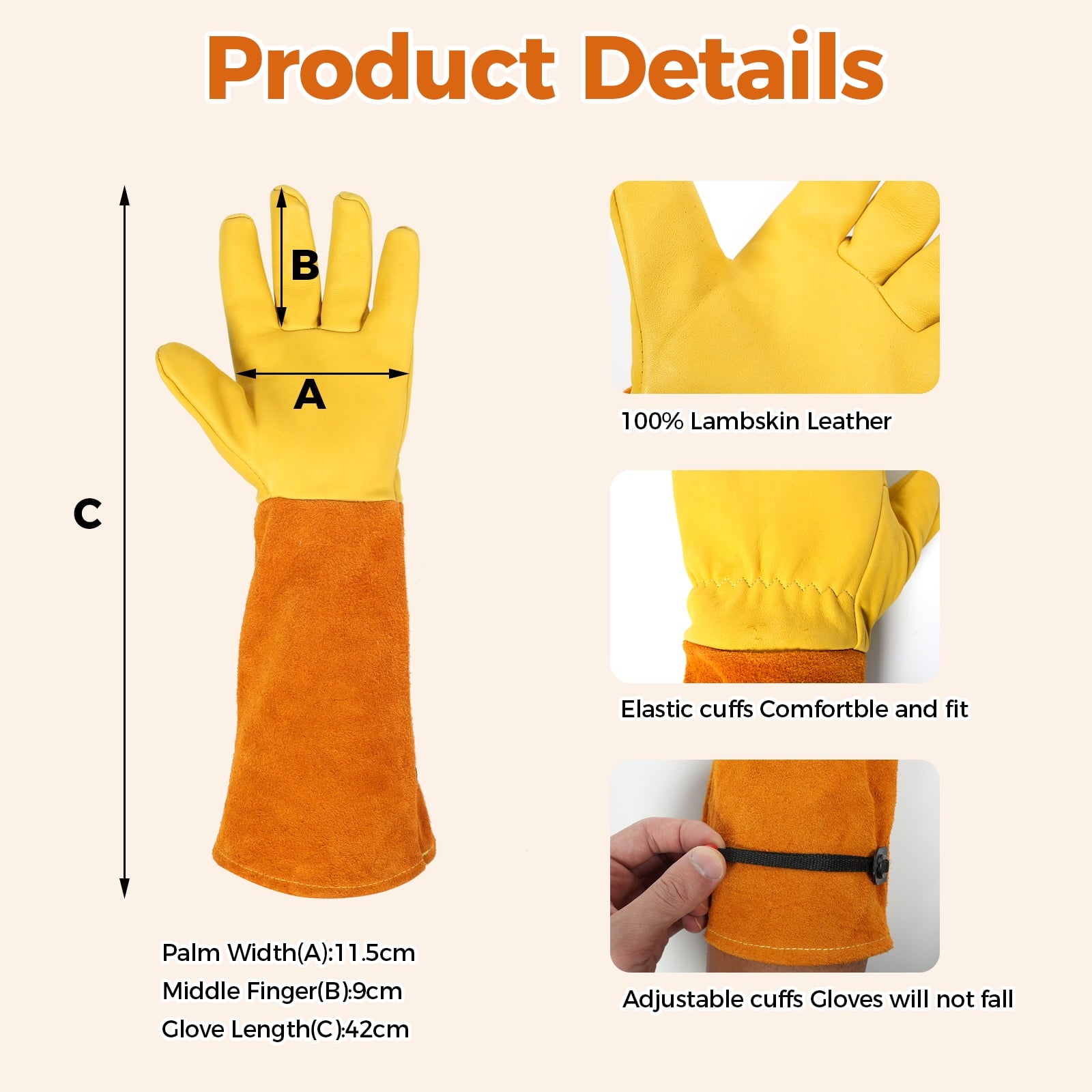 Gardening Gloves Women Men,Thorn proof Rose Pruning Heavy Duty Gauntlet, Best Garden Gifts for Gardener - Image 2