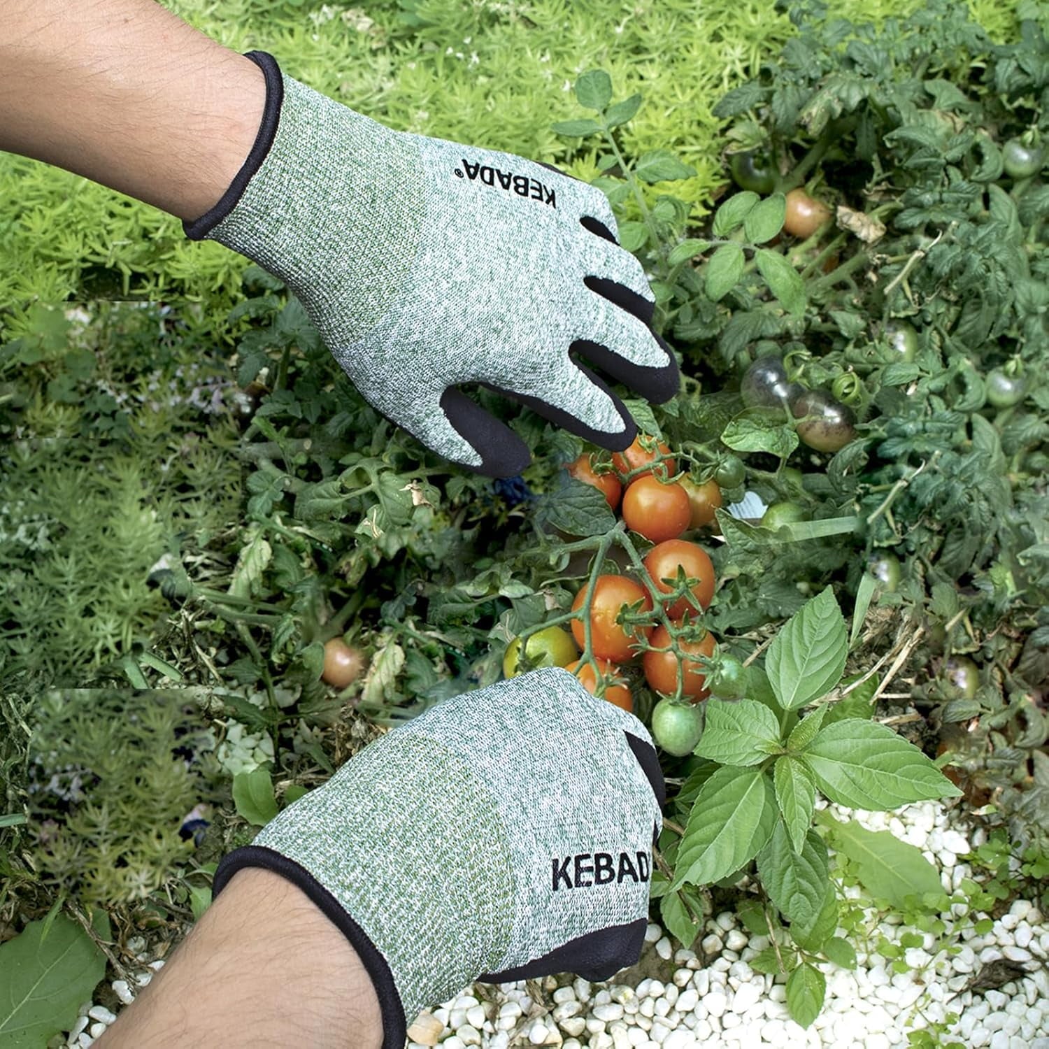 2 Pairs Breathable Gardening Gloves for Men, Latex Coated Garden Gloves, Eco-Friendly, Lightweight, Recycled PET Mate... - Image 4